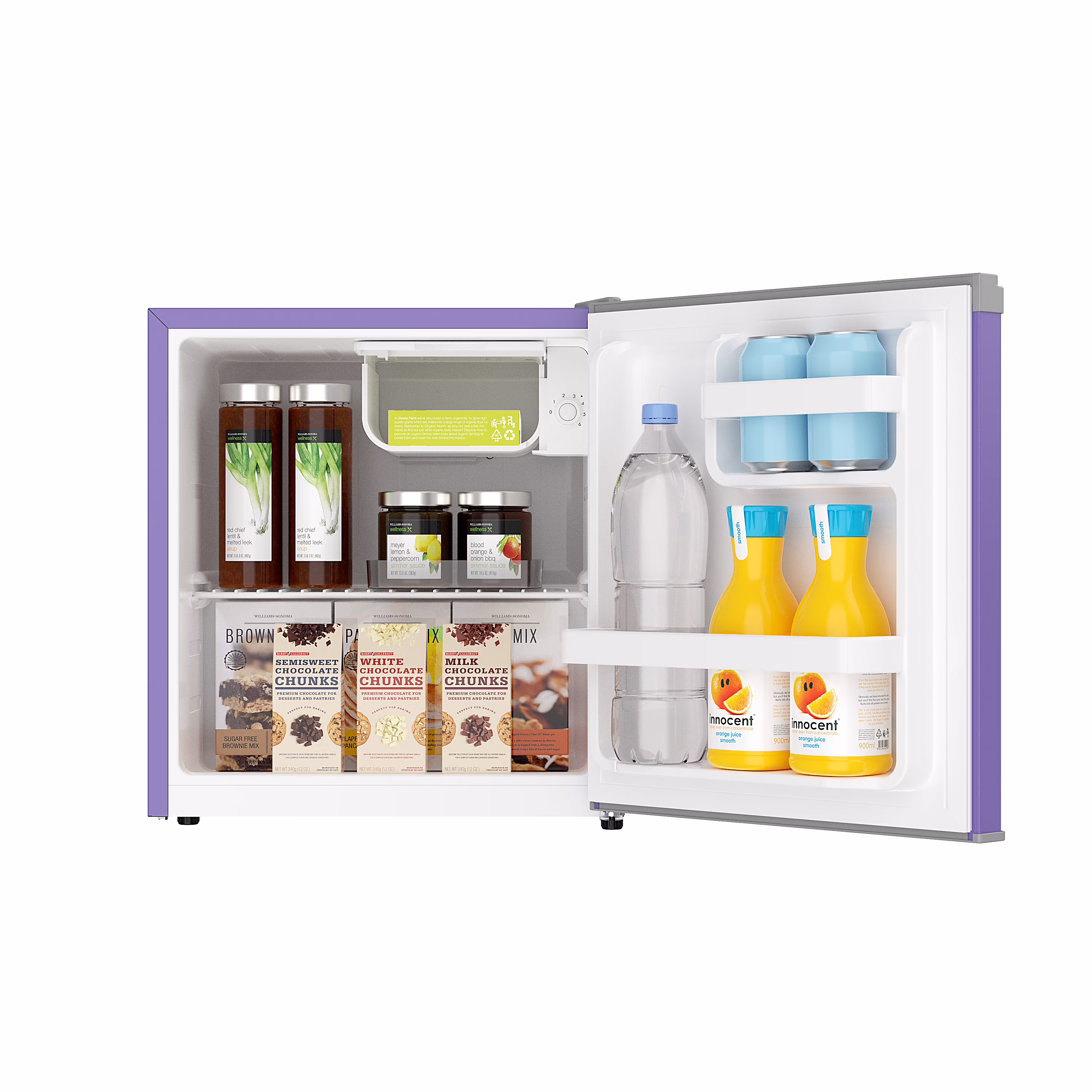 Frigidaire 1.6 Cu. Ft. Mini Refrigerator with Built-in Freezer, Compact Refrigerator with Door Storage, EFR115, Purple - Image 4