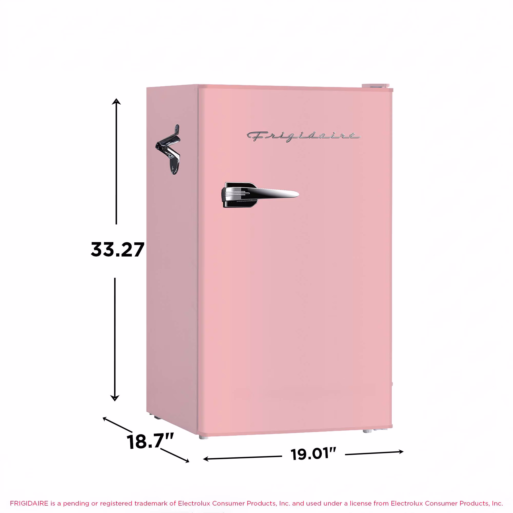 Frigidaire 3.2 Cu. ft. Retro Compact Refrigerator with Chiller Compartment, Mini Fridge with Side Bottle Opener, Pink - Image 5