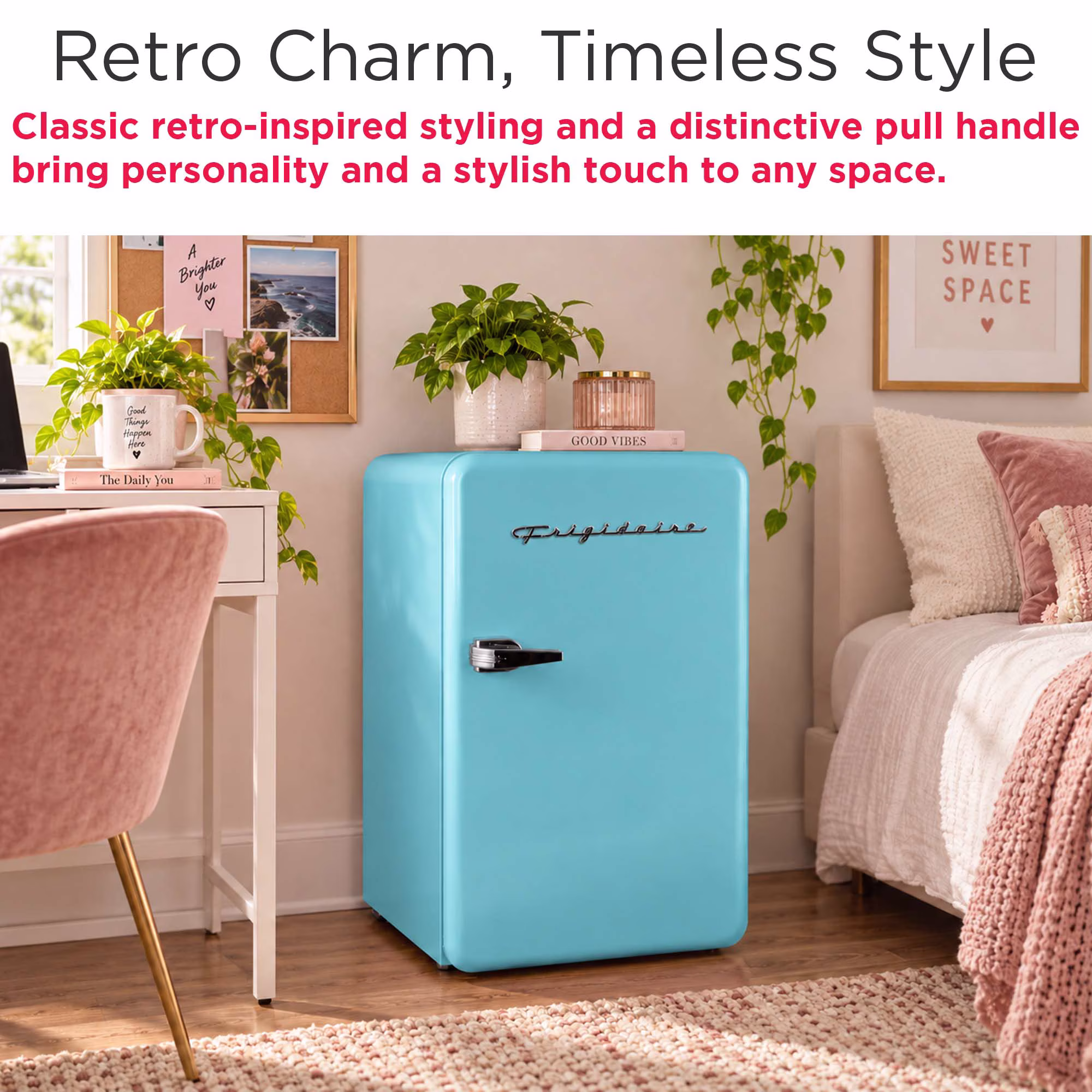 Frigidaire 3.2 Cu. ft. Retro Refrigerator, Mini Fridge with Freezer for Apartment, Dorm, Office, Bedroom, Blue - Image 2