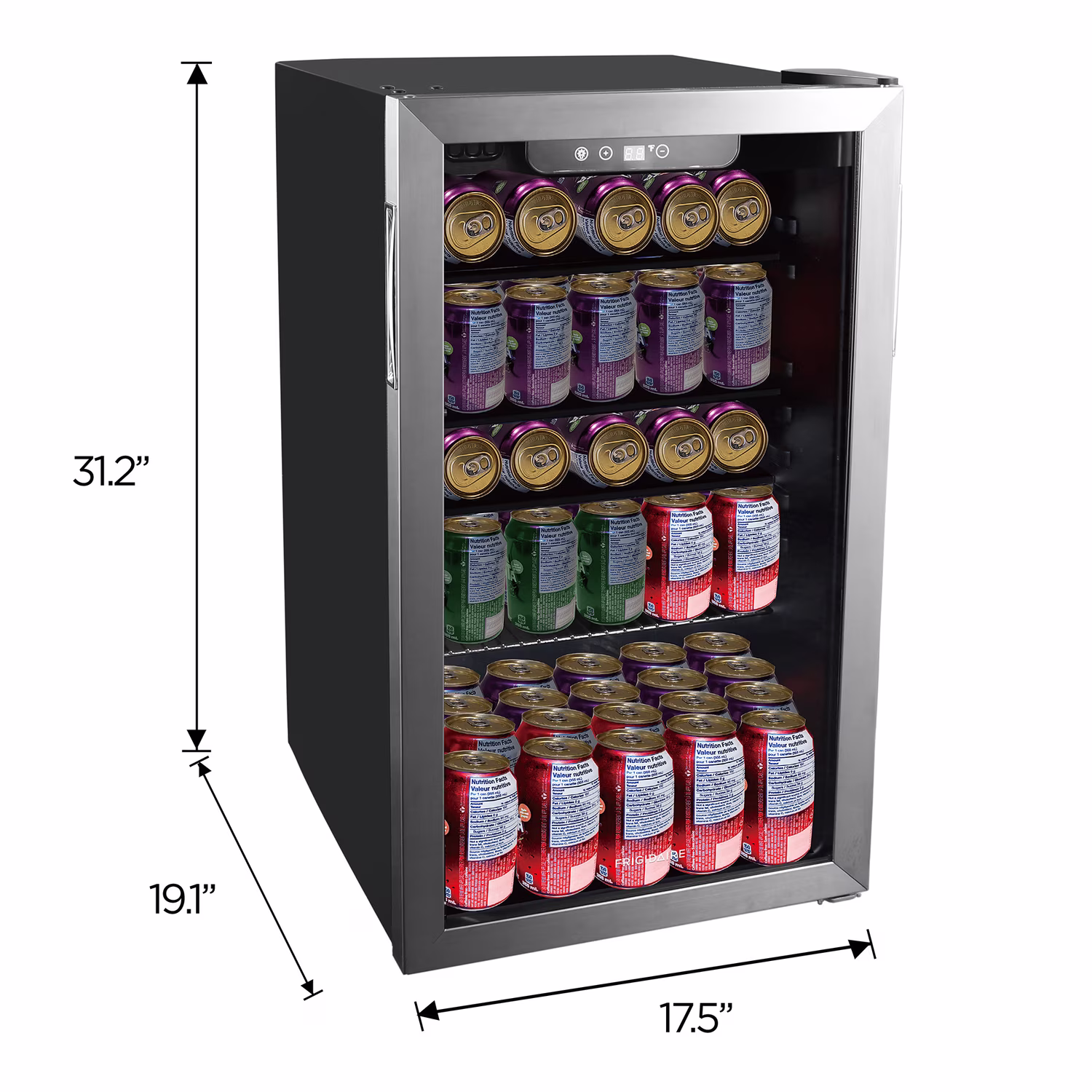 Frigidaire, 3.4 Cu. Ft. Glass Door Compact Refrigerator, Stainless Steel - Image 4