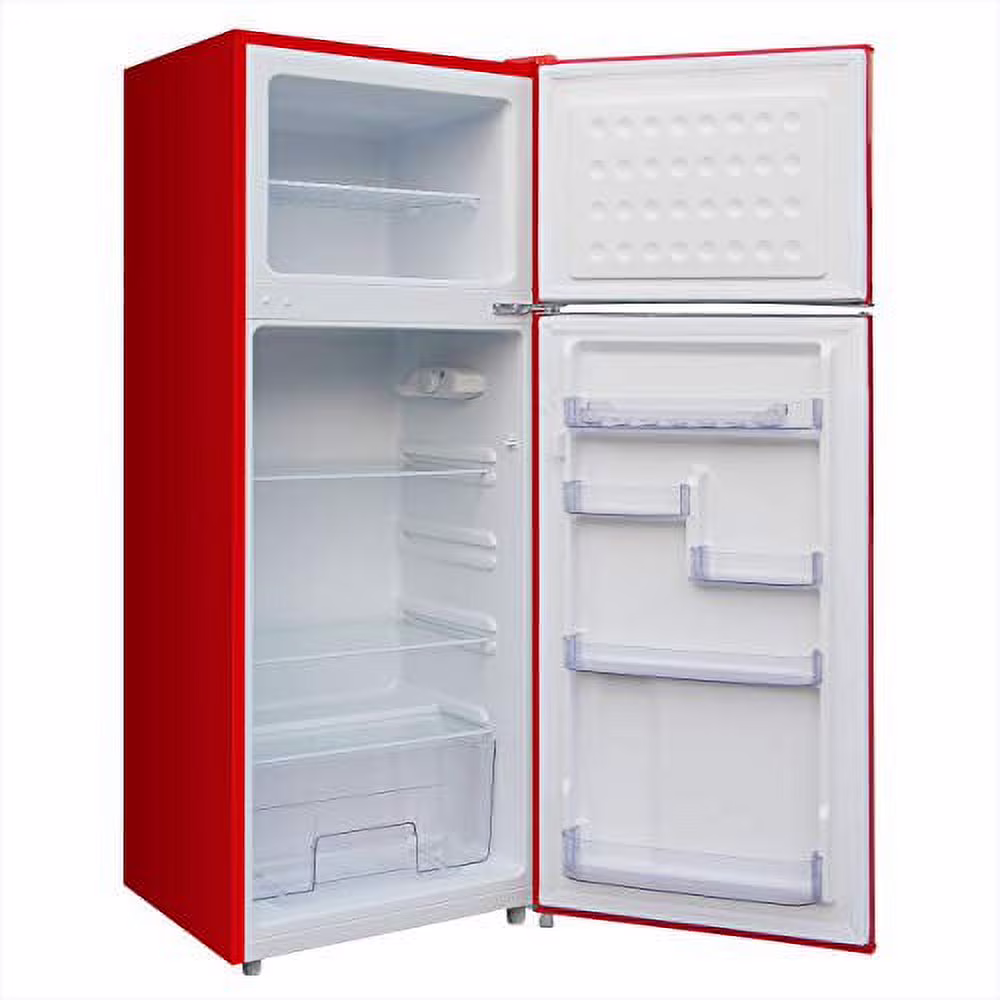 Frigidaire 7.5 Cu Ft. Retro Refrigerator, Top Mount Compact Fridge, Red - Image 5