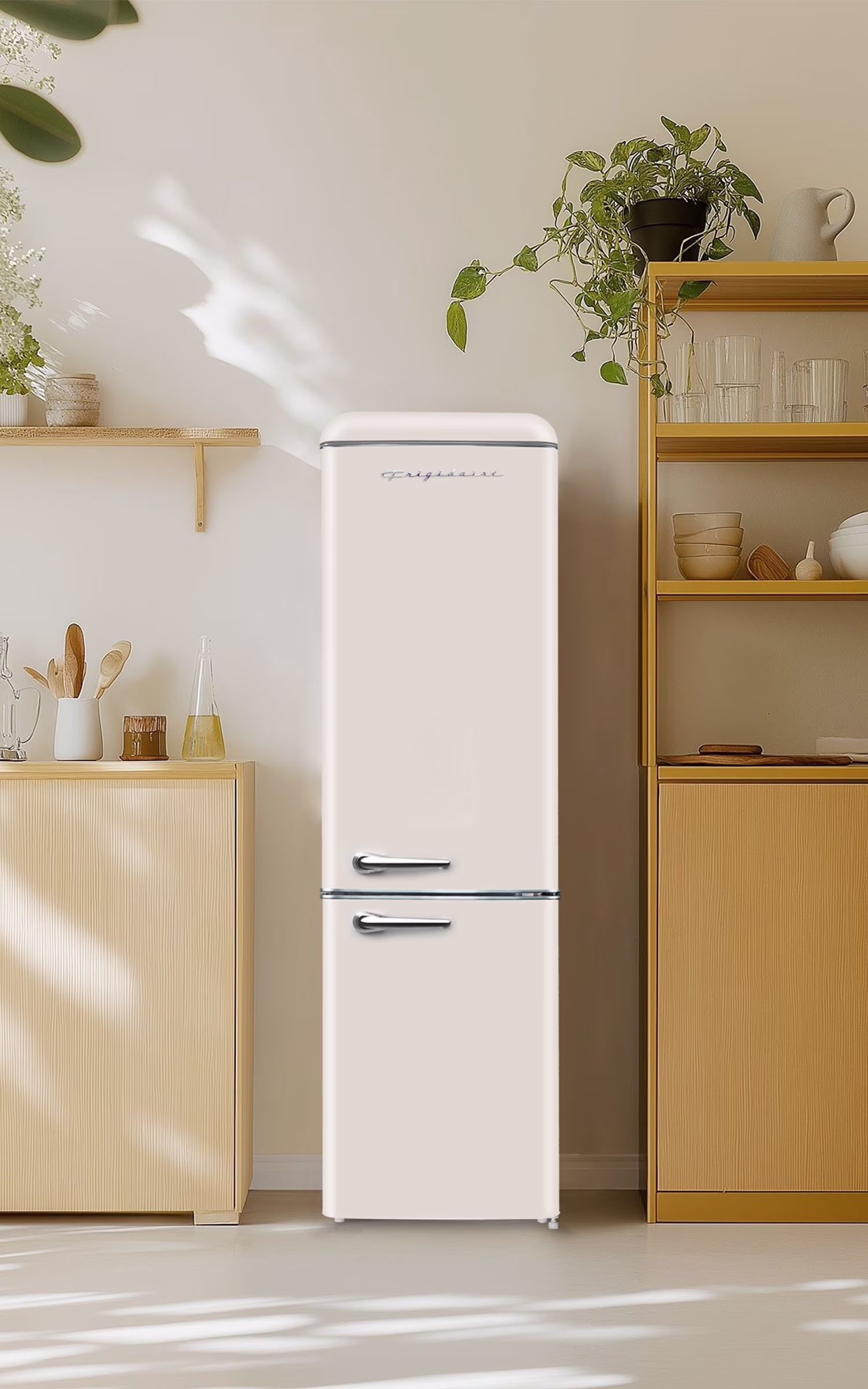 Frigidaire 9.0 Cu. ft. Bottom Mount Retro Refrigerator, Apartment Size Compact Fridge in Cream - Image 5