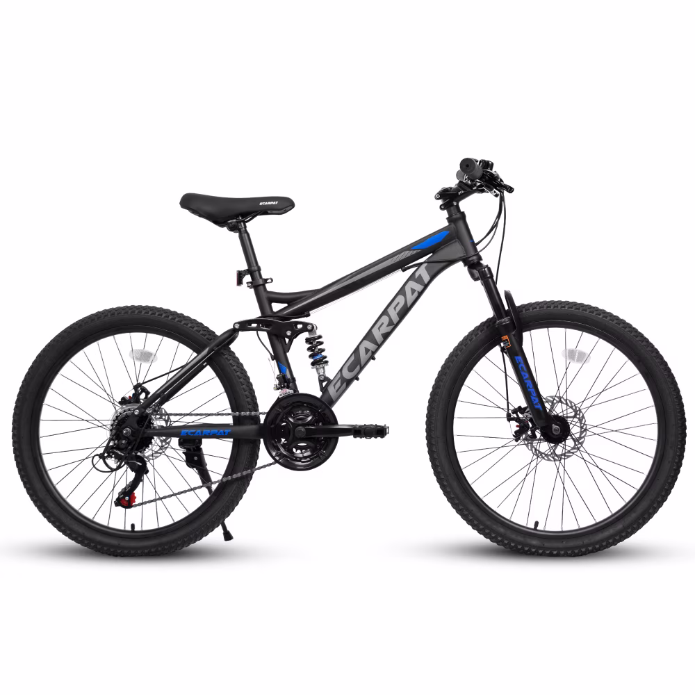 Full Suspension Mountain Bike24 / 27.5 Inch, 21-Speed Steel Frame Mountain Bicycle with Dual Disc Brakes for Men Women Off-Road Trail Bike - Image 5