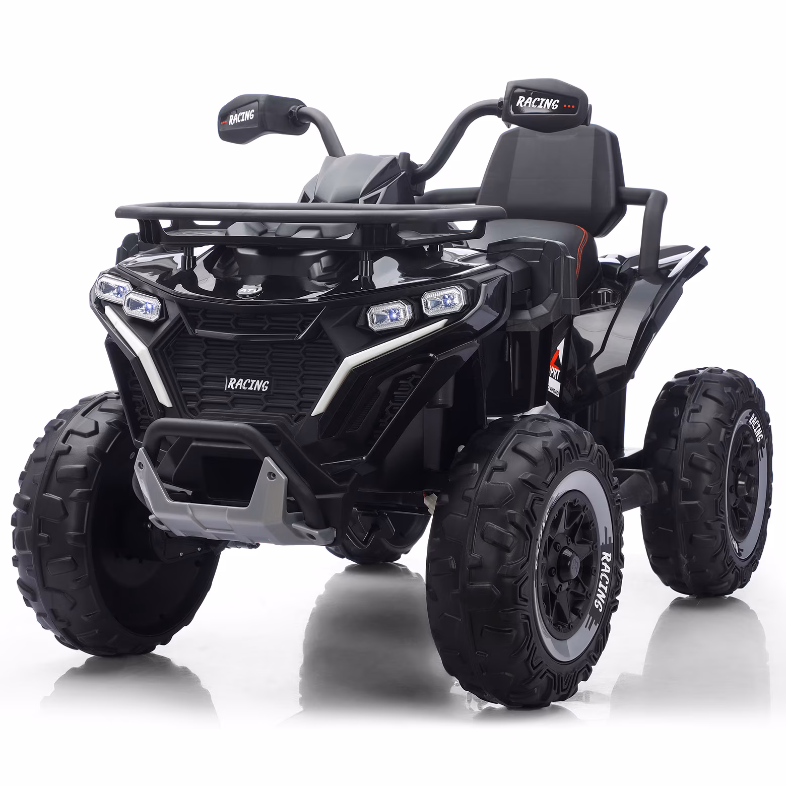 Funride 24 Volt Ride on Toys with Remote Control, Oversized ATV for Kids, 2-Seater 4 Wheeler for Toddlers, Power Car Wheels with Music, Bluetooth, Headlights, EVA Tires, Black - Image 2