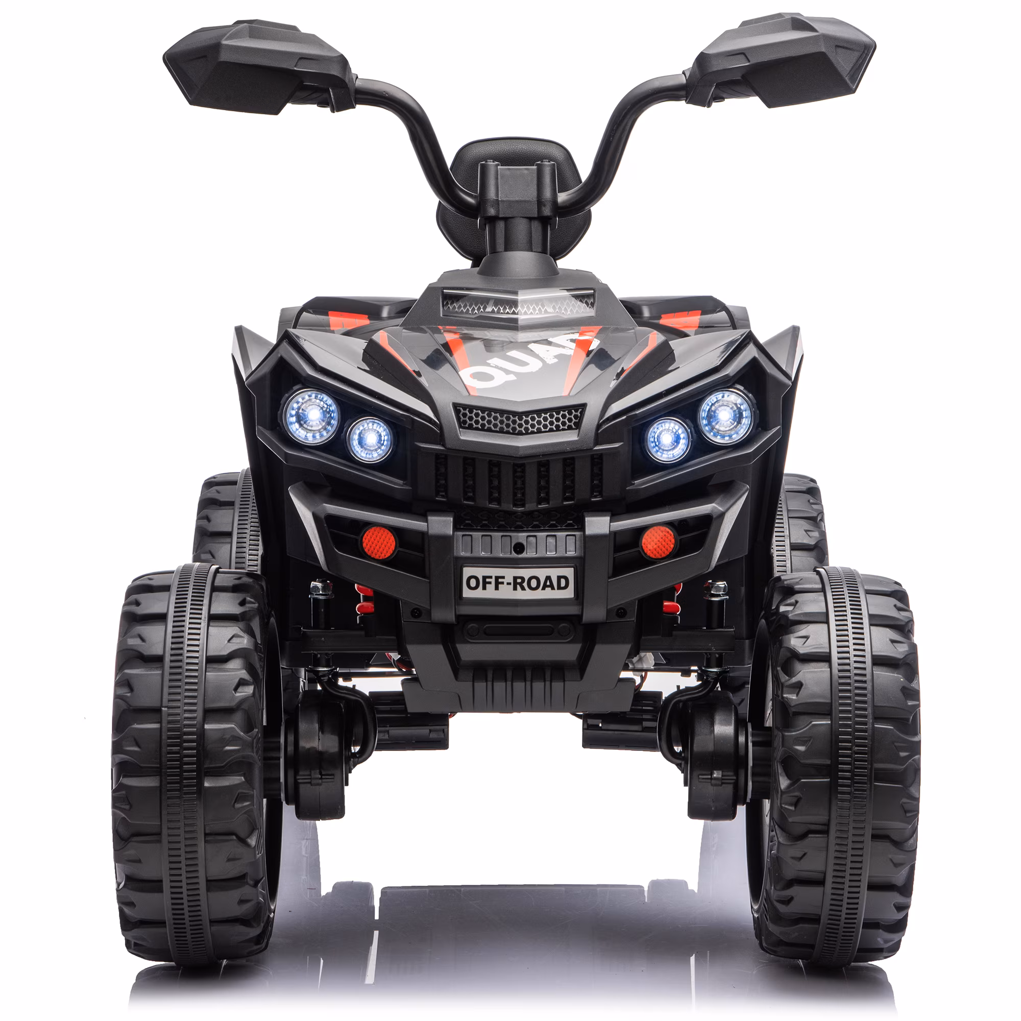 Funride 24V 4WD Ride on ATV for Kids, 2 Seater 4 Wheeler Electric Vehicle with 800W Motors, Spring Suspension, Bluetooth Music, LED Lights, Black - Image 4