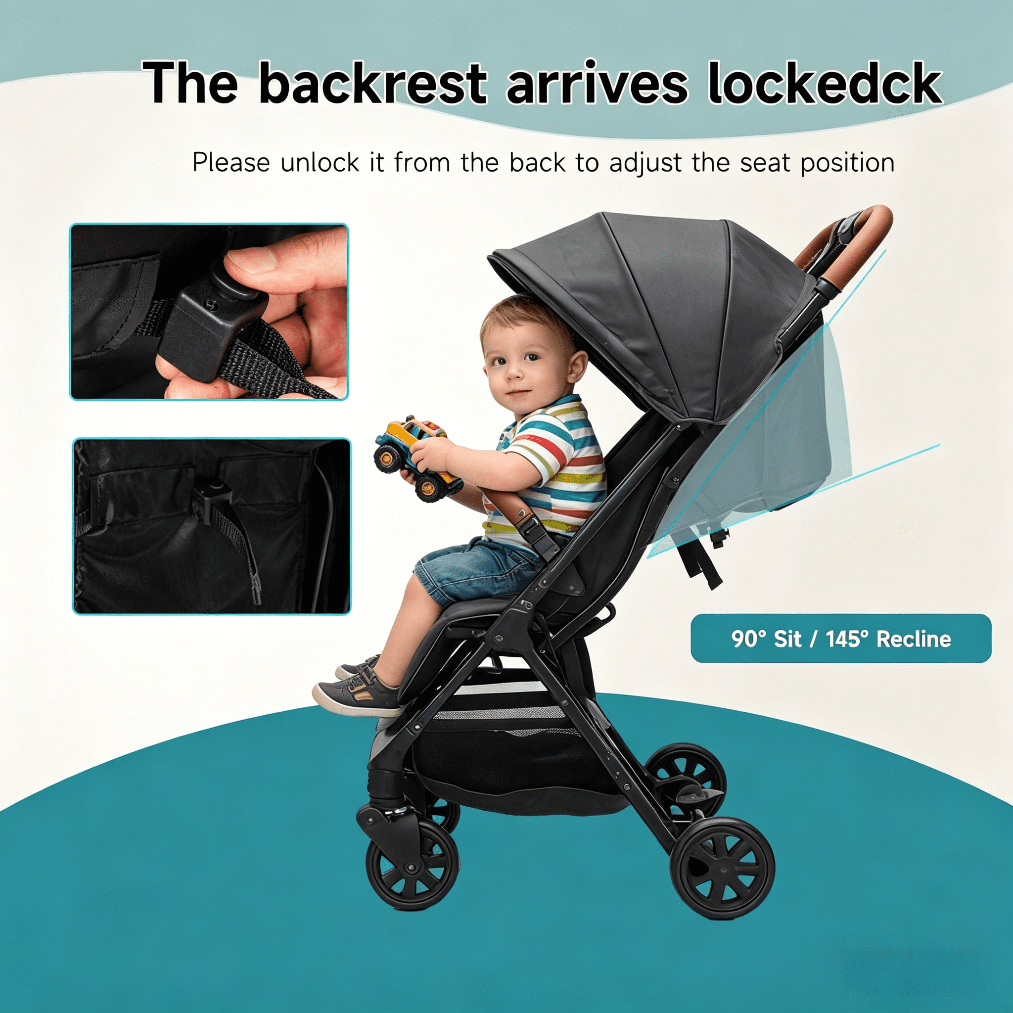 Funyard Ultra-Light Side-by-Side Double Stroller, 30.5 in Wide, 9 in Shock-Absorbing Wheels - Image 5