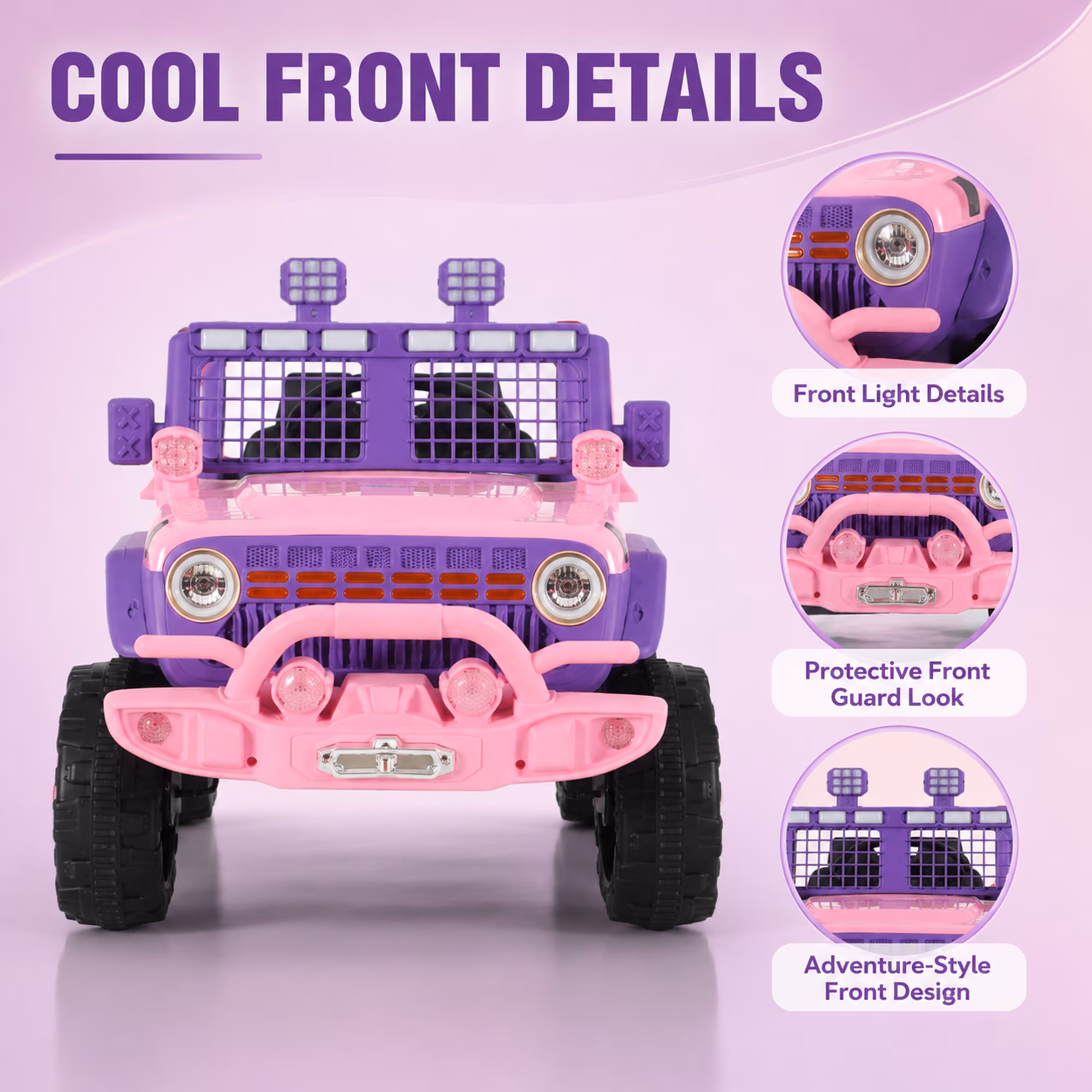 FUPOJH 12V Kids Electric Car,2 Seater Kids Ride on Toys with Remote,Bluetooth,Swing and Sport Mode,4mph,Dual Motors,Pink - Image 2