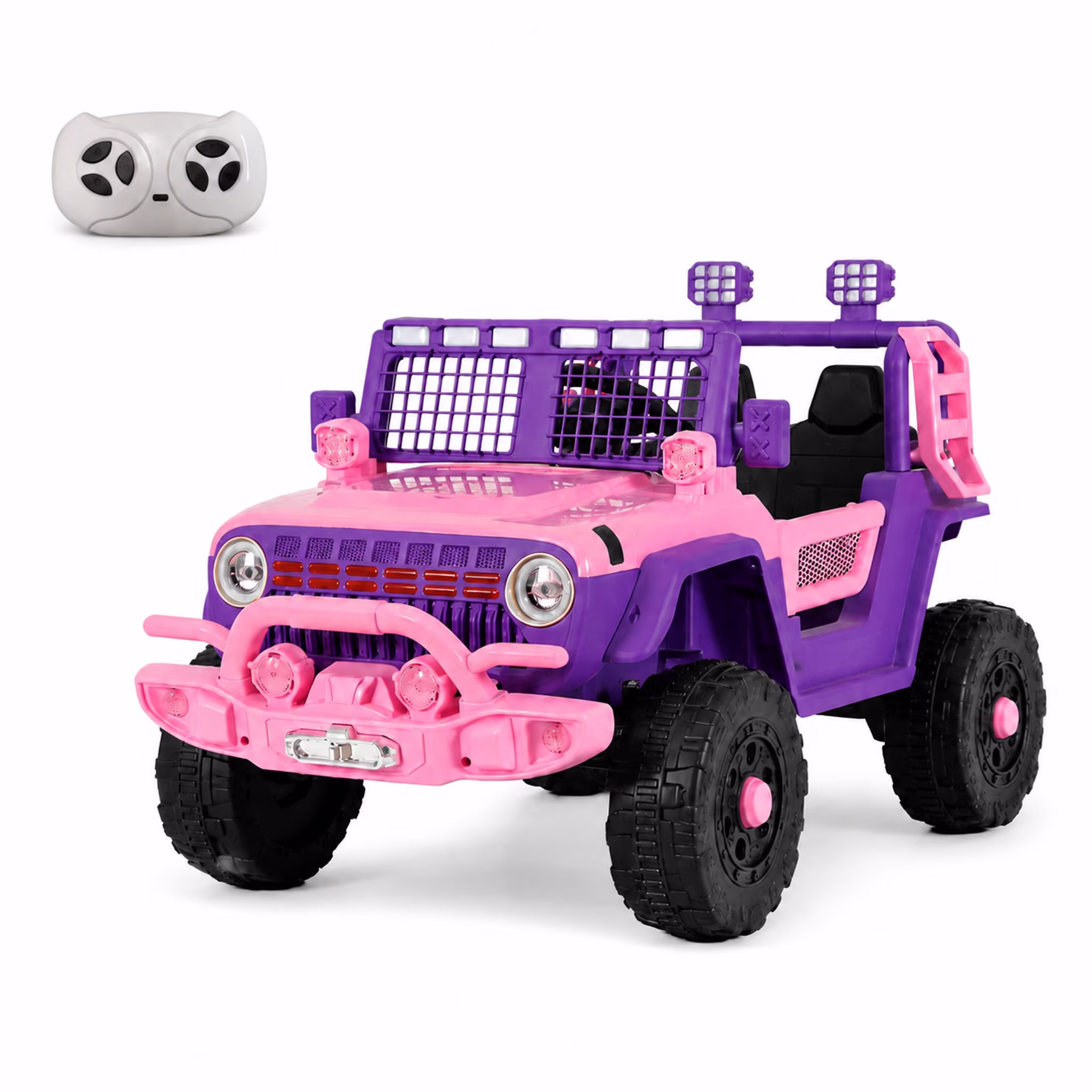 FUPOJH 12V Kids Electric Car,2 Seater Kids Ride on Toys with Remote,Bluetooth,Swing and Sport Mode,4mph,Dual Motors,Pink