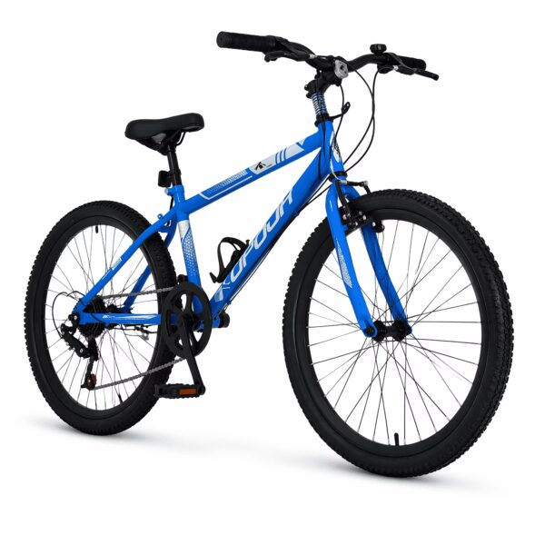 FUPOJH 20 inch Boys Bike,7-Speed Kids Mountain Bike for Ages 8-12,V-Brakes,off-Road Tires,Blue