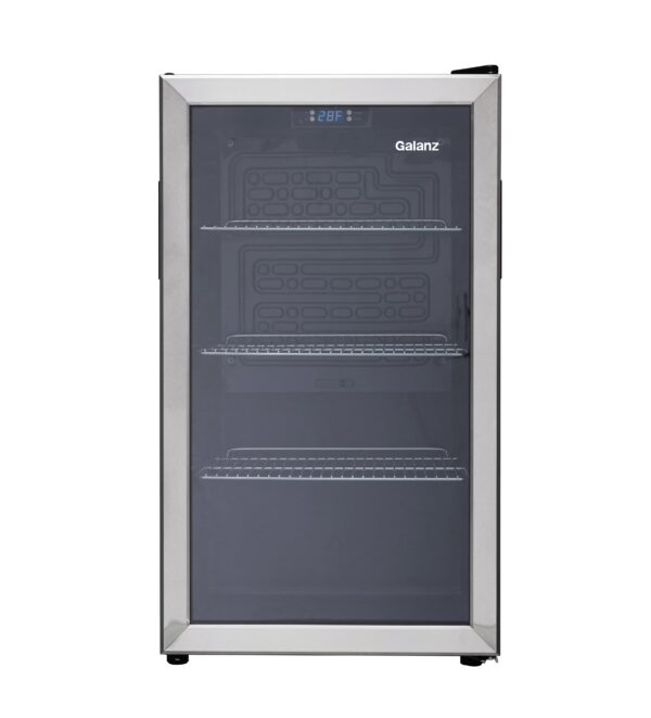 Galanz 116 Can Beverage Cooler, Glass Door Beverage Refrigerator, Drink Fridge for Soda, Beer & Wine, Freestanding for Home, Office, Bar