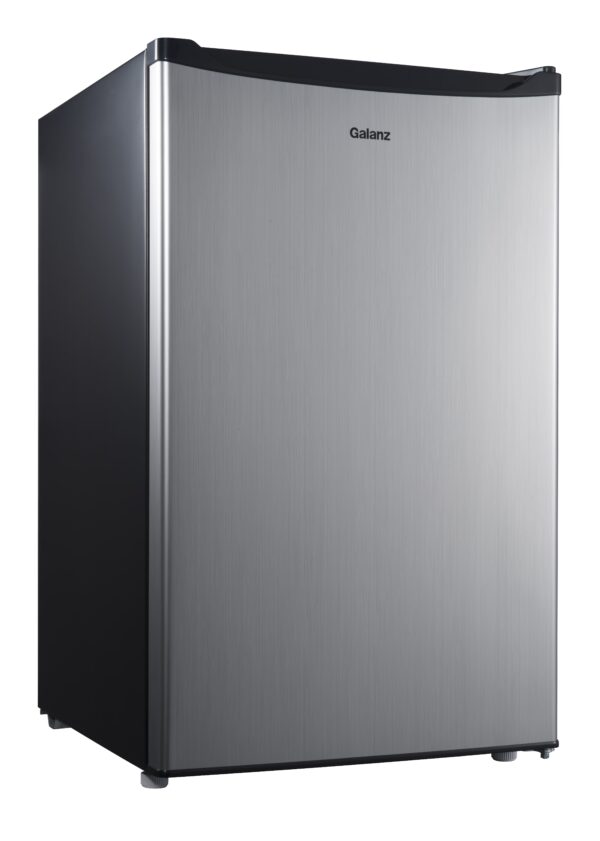 Galanz 4.3 Cu Ft Single Door Mini Fridge Stainless Steel Look - compact, Energy-efficient refrigerator ideal for dorms, offices, and small spaces