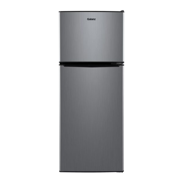 Galanz 4.6 cu ft Stainless Steel Mini Fridge with Freezer—compact, energy-efficient refrigerator ideal for dorms, offices, and small spaces.