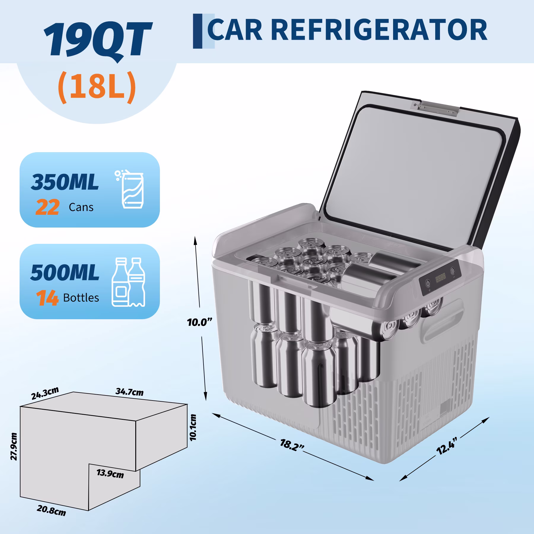 Garvee Car Refrigerator, 19QT(18L) Car Fridge Portable Freezer Compressor Electric Cooler, Portable Refrigerator, Rapid Freezing, -4°f to 68°f (-20°c to 20°c), 12/24V - Image 5
