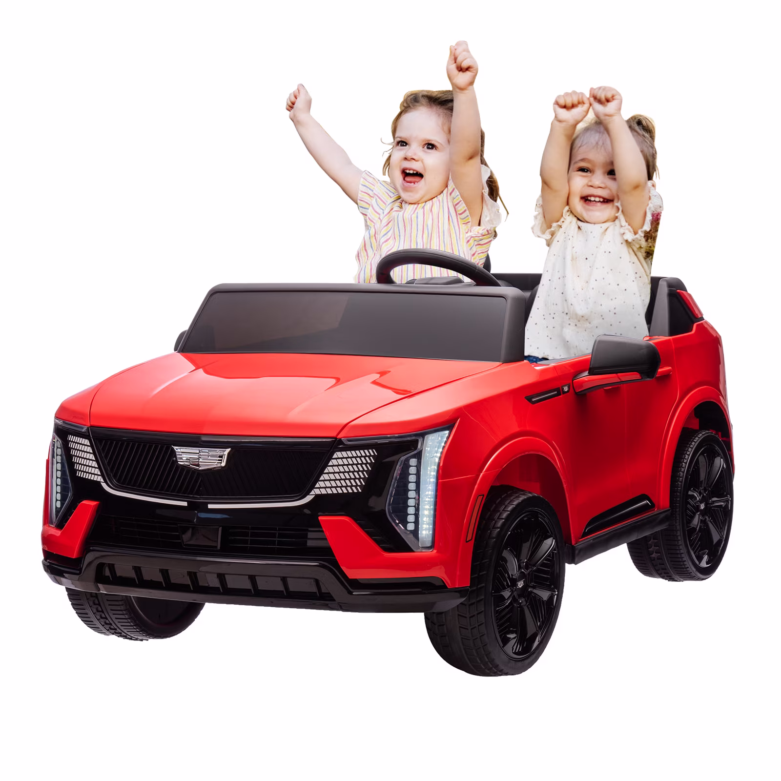 Garvee Licensed Cadillac 4V 2-Seater Kids Ride On Car - Battery-Powered Electric Toy with 2.4G Remote Control, Spring Suspension, Music & LED Lights for Toddlers