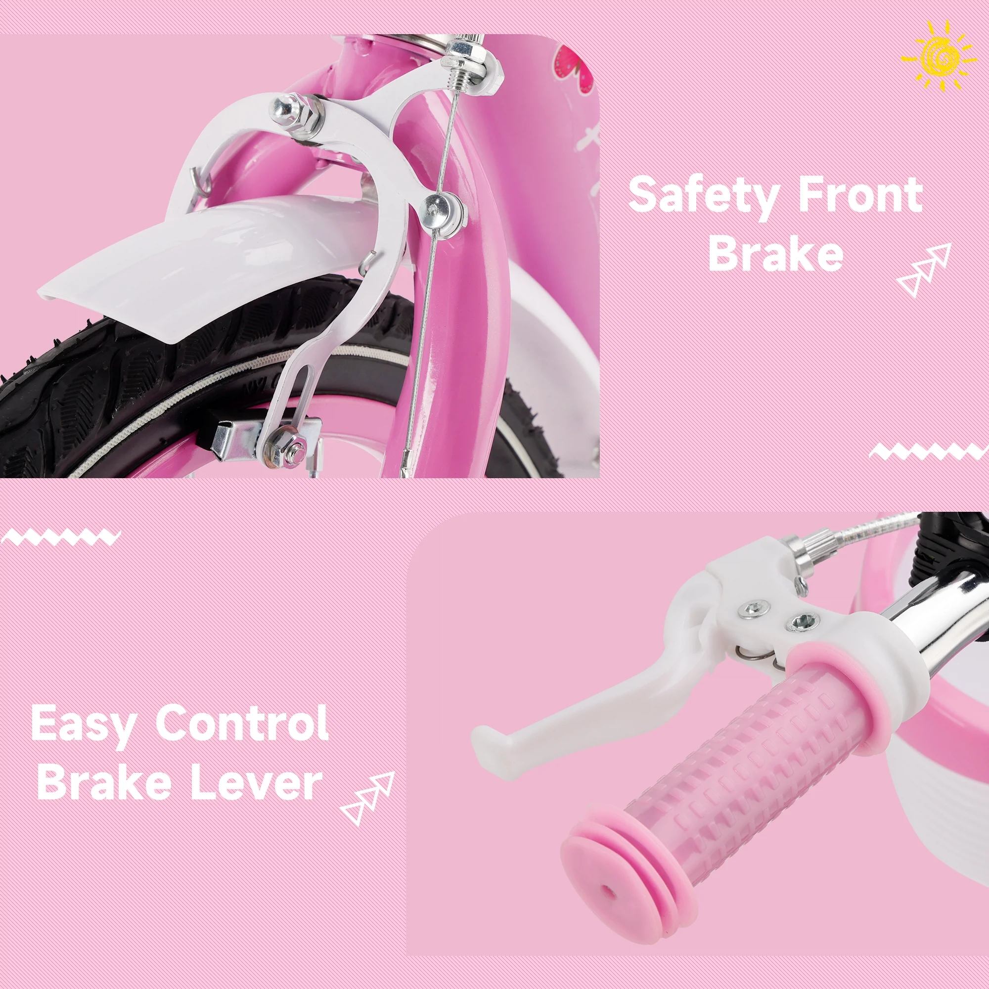 Girls Bike for Toddlers and Kids Ages 4-6 Years Old, 16 18 Inch Kids Bike with Flashing Training Wheels & Basket,Girls Bicycle with Handbrake & Kickstand, Pink/Purple - Image 2
