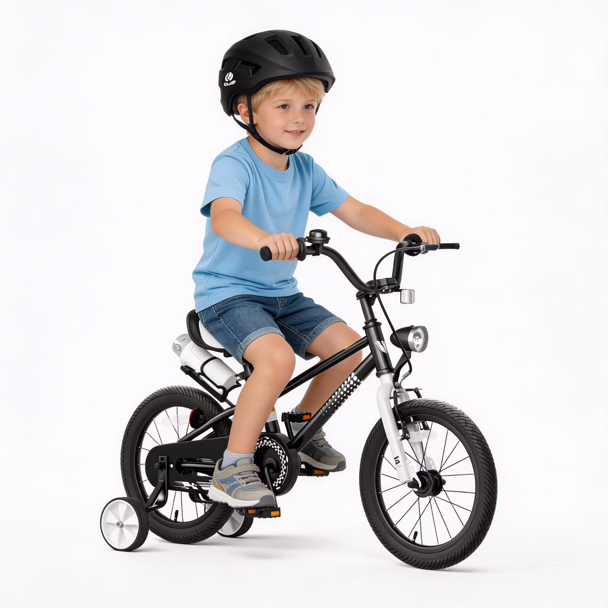 GLAF 12 14 16 Inch Boys Bike with Training Wheels & Water Bottle Holder, toddler kids bike for boys Ages 2-7 Year, Black - Image 4