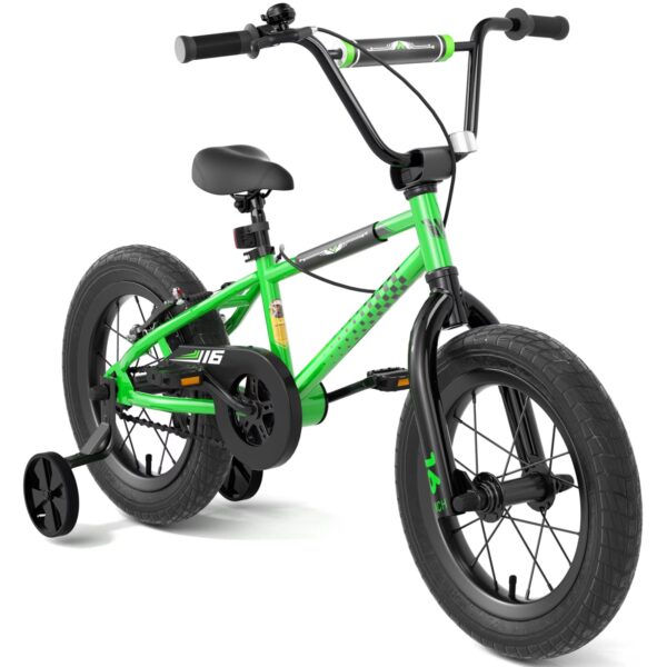 GLAF 12 14 16 Inch Kids Bike BMX Style Bicycle with Training Wheels Coaster Brake for 3-8 Years Old Toddlers Boys Girls Multiple Colors