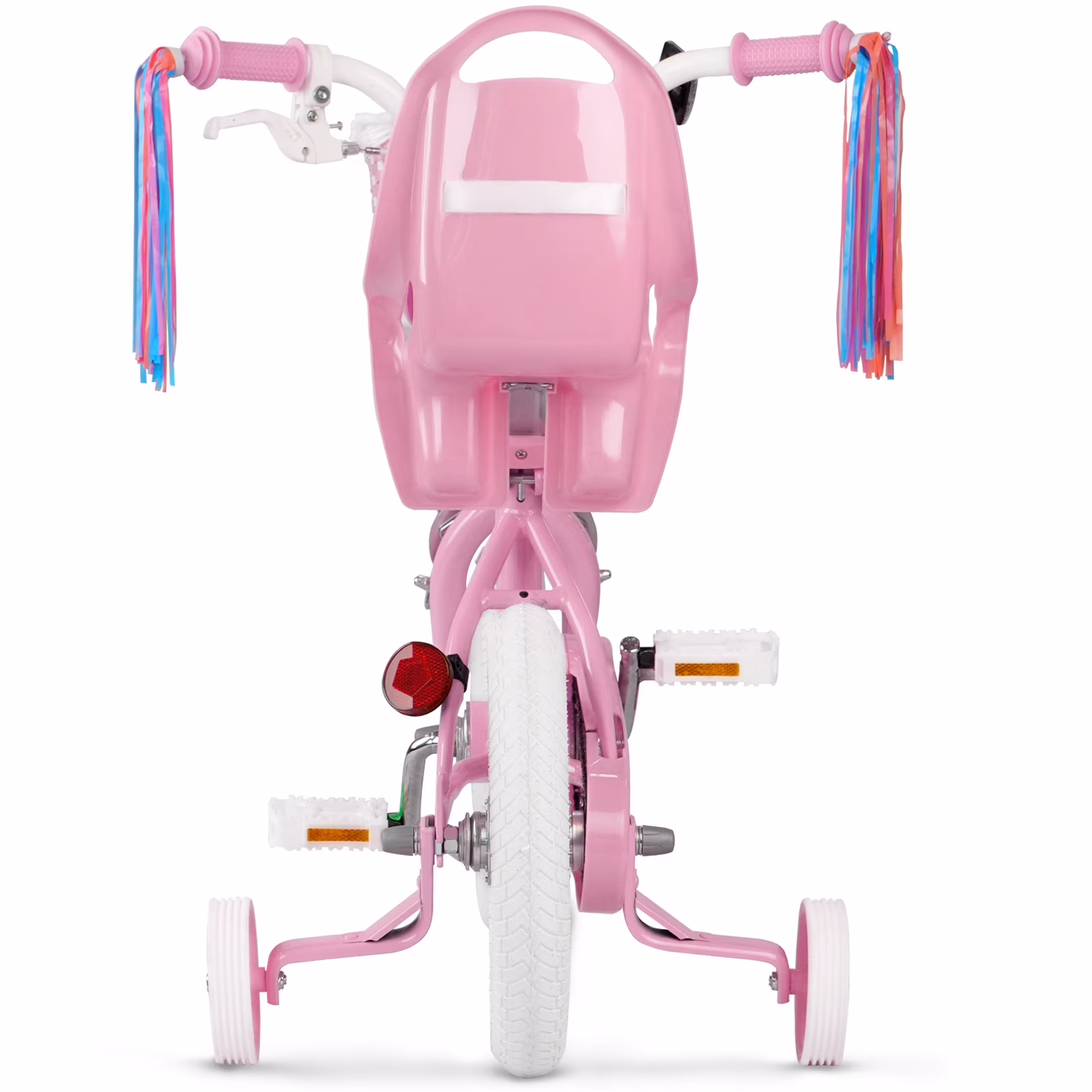 GLAF 12 Inch Toddler Bicycle for Girls with Training Wheels, Dual Brakes & Adjustable Seat - Kids Bike Ages 2-9, Pink - Image 3