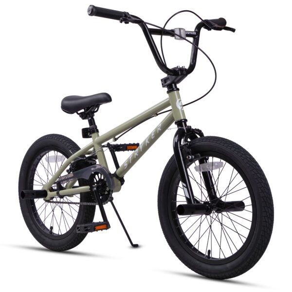 Glengo 20 Inch Freestyle BMX Bike for Beginner Level Rider with 4 Pegs, Army Green