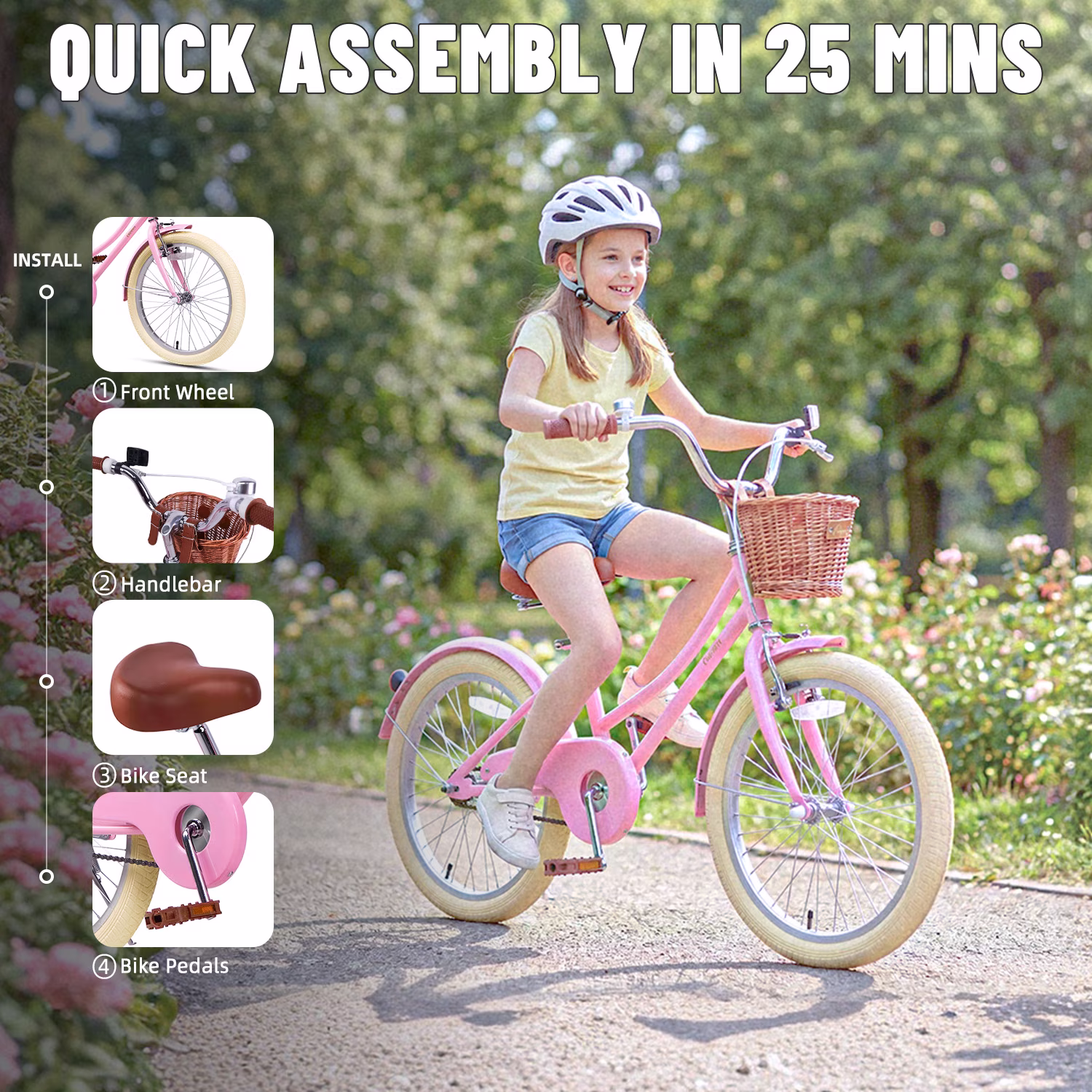 Glengo 20 inch Kids Girls Bike for 7-13 Years Old Little Child,gifts,Pink - Image 3