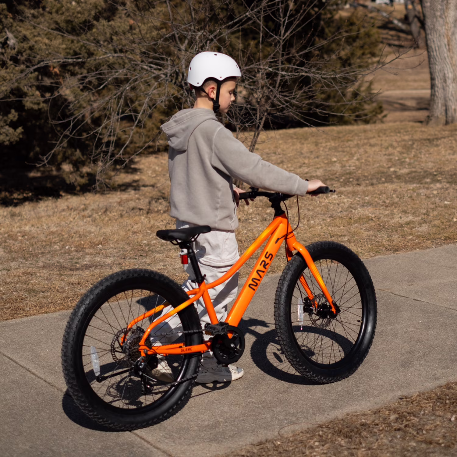 Glerc Mars Kids Mountain Bike, 24 Inch Fat Tire Bike for Teen Ages 8-14 Year Old, Bicycle with 2.8-Inch Wide Tires and 6 Speed Drivetrain,Orange - Image 2
