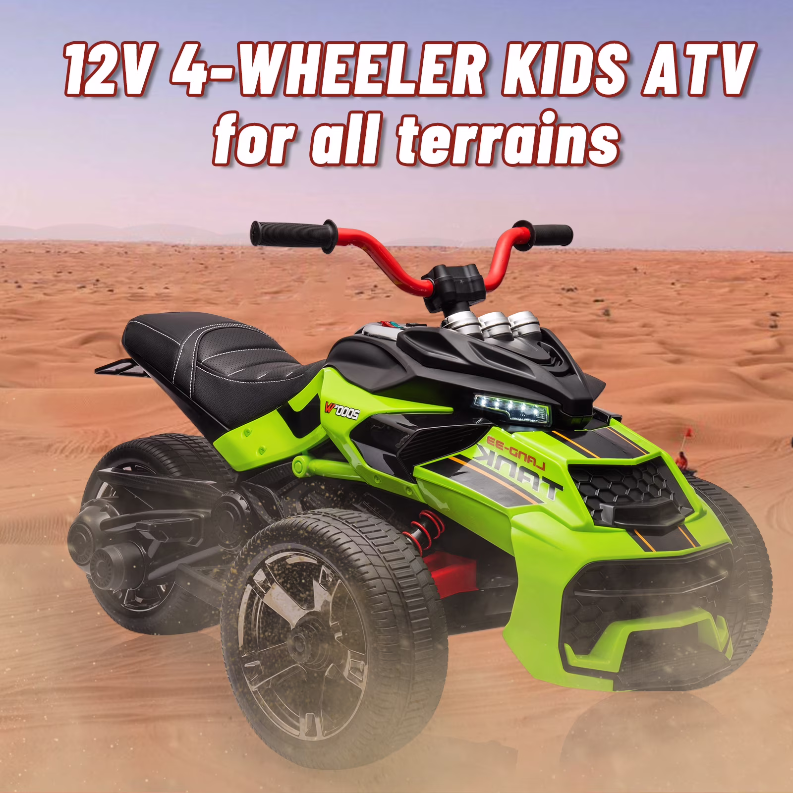 Goldensoil 12V Kids Ride On ATV with Remote, Music/Story Player, LED Lights, High/Low Speed,Green - Image 2