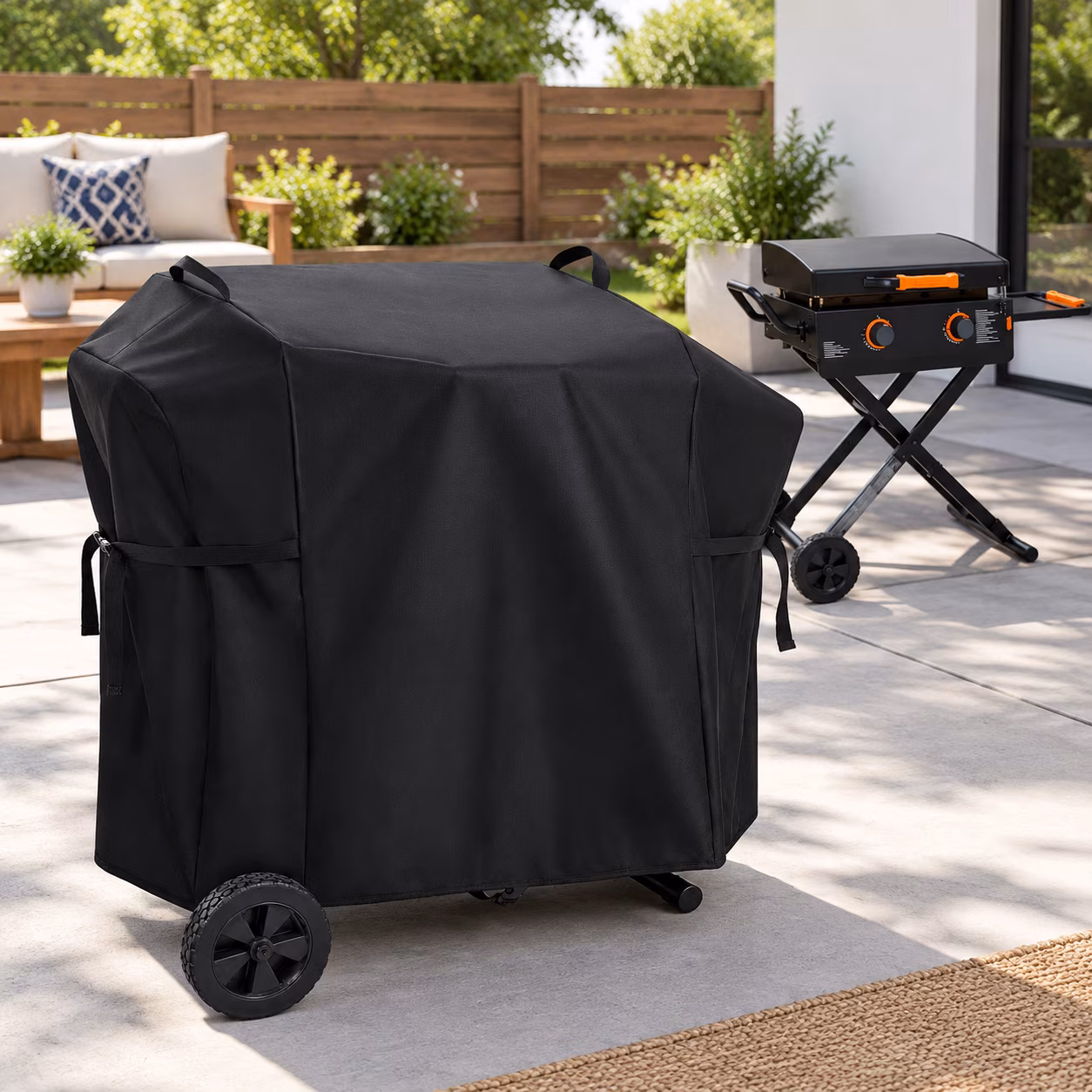 Griddle Cover for Blackstone 22" On The Go Scissor-Leg Grill, Black, Full Length