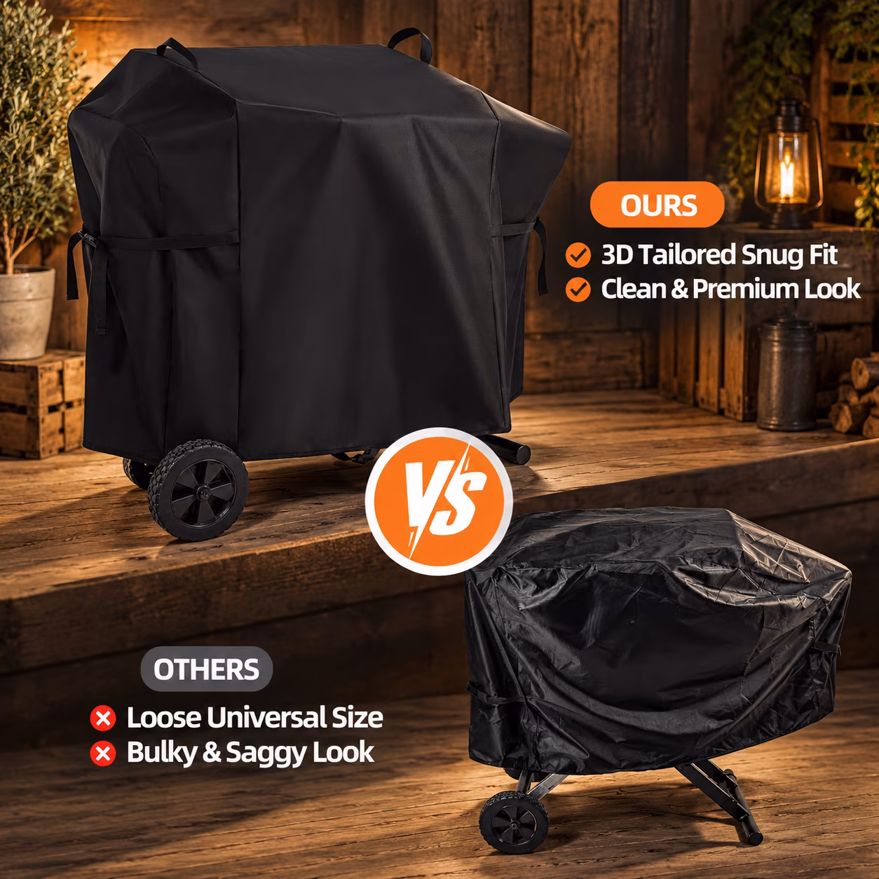 Griddle Cover for Blackstone 22" On The Go Scissor-Leg Grill, Black, Full Length - Image 3