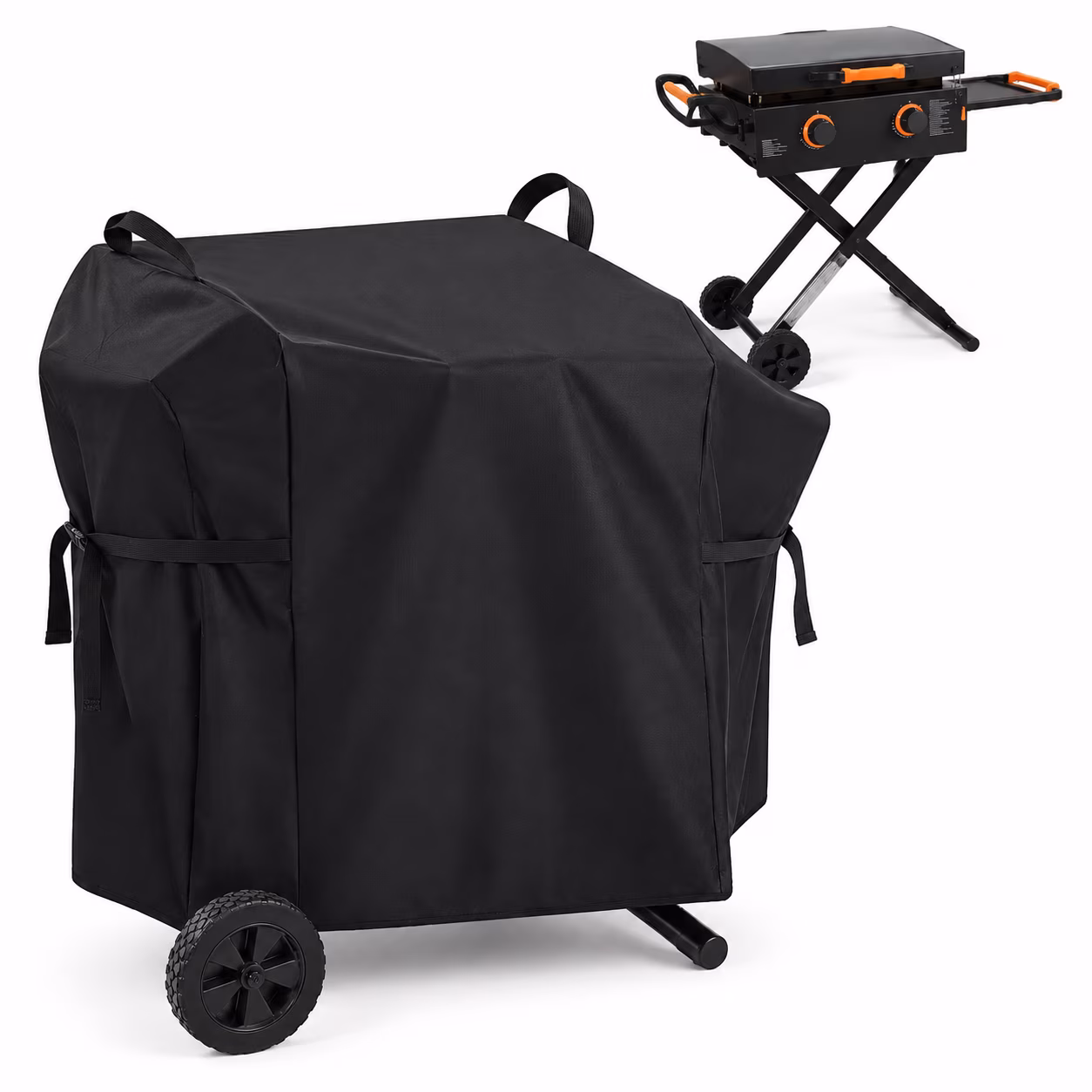 Griddle Cover for Blackstone 22" On The Go Scissor-Leg Grill, Black, Full Length