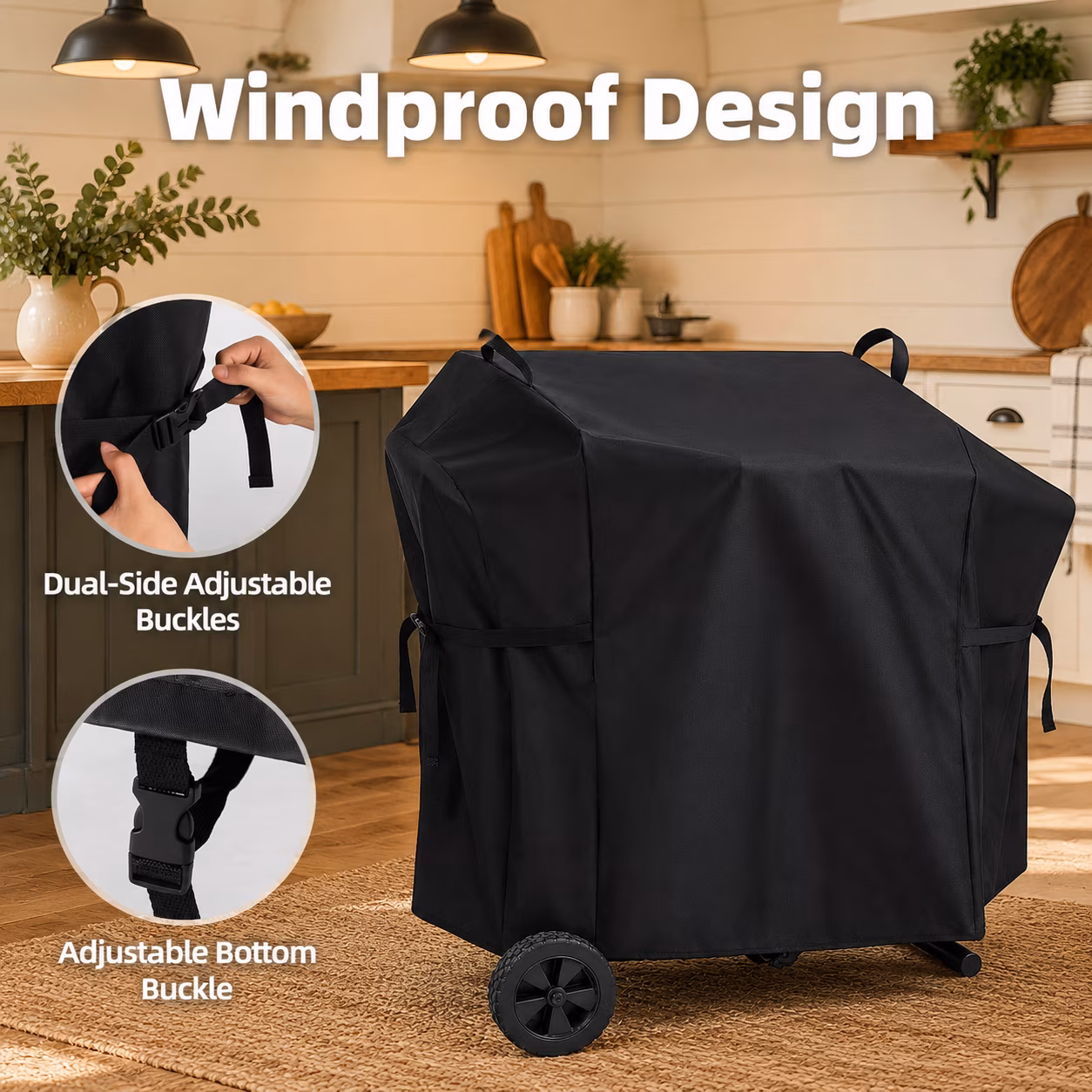 Griddle Cover For Blackstone 22" On The Go Scissor-Leg Grill, Black, Full Length - Image 4