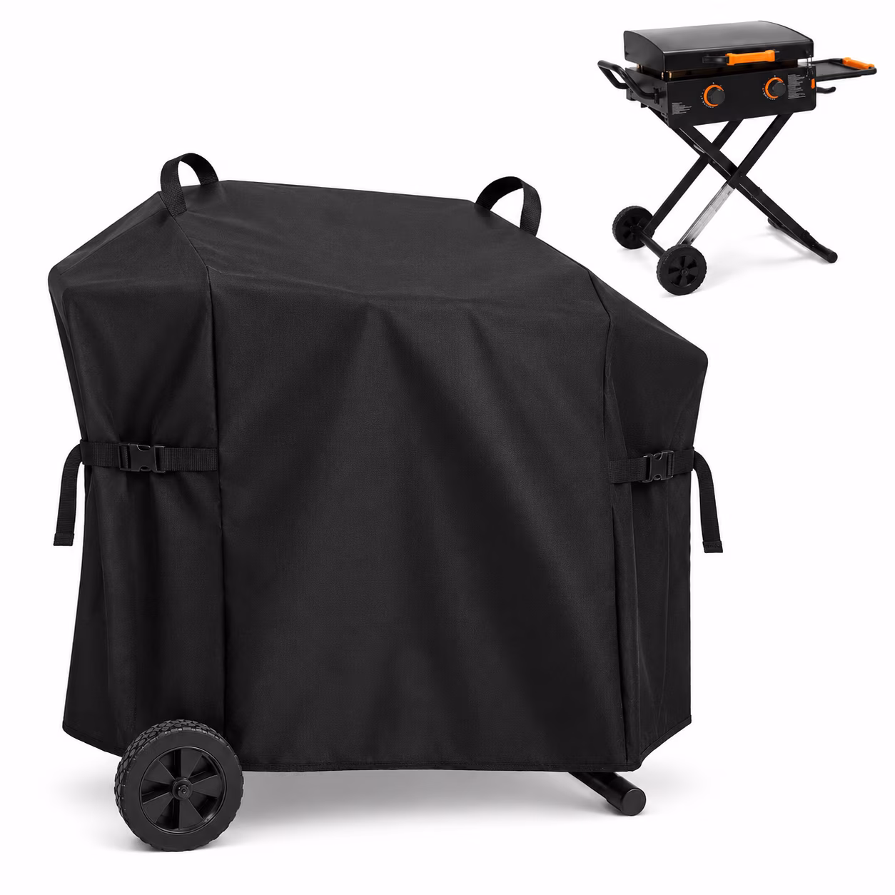 Griddle Cover for Blackstone 22" On The Go Scissor-Leg Grill, Black, Full Length