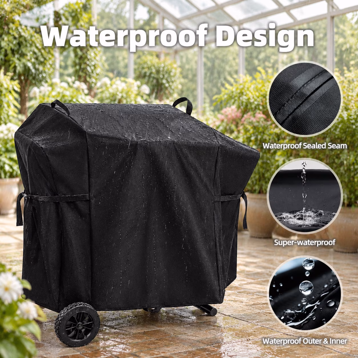 Griddle Cover for Blackstone 22" On The Go Scissor-Leg Grill, Black, Full Length - Image 4