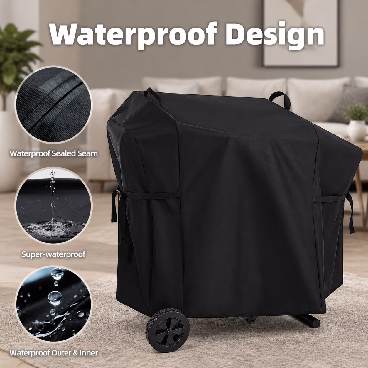 Griddle Cover For Blackstone 22" On The Go Scissor-Leg Grill, Black, Full Length - Image 5