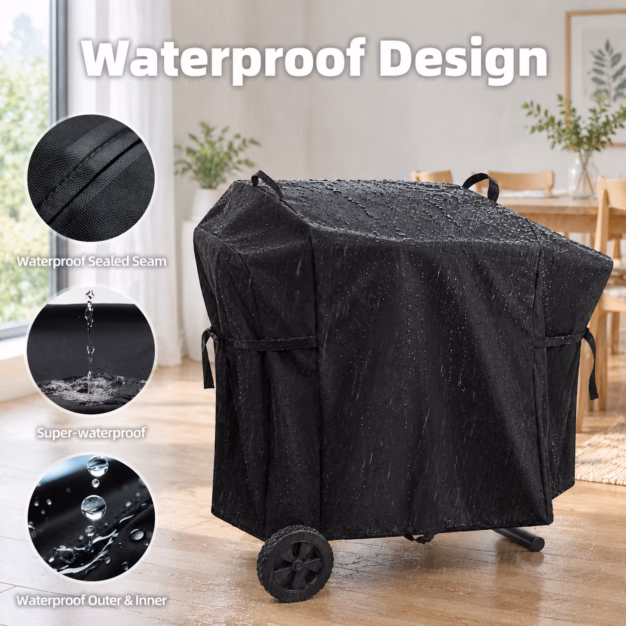 Griddle Cover for Blackstone 22" On The Go Scissor-Leg Grill, Black, Full Length - Image 5