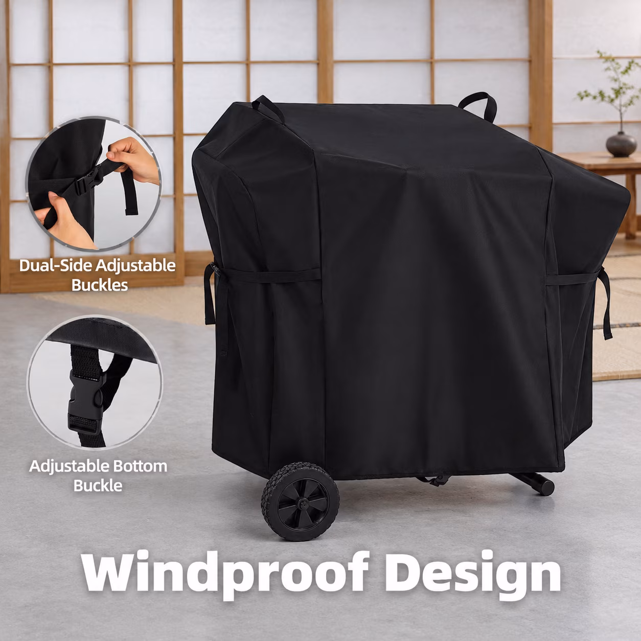 Griddle Cover for Blackstone 22" On The Go Scissor-Leg Grill, Black, Full Length - Image 2