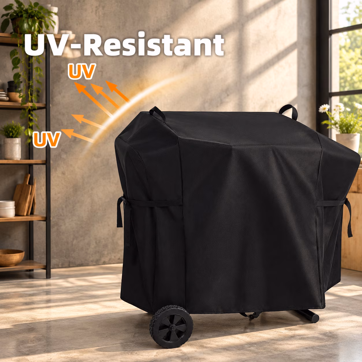 Griddle Cover for Blackstone 22" On The Go Scissor-Leg Grill, Black, Full Length - Image 5