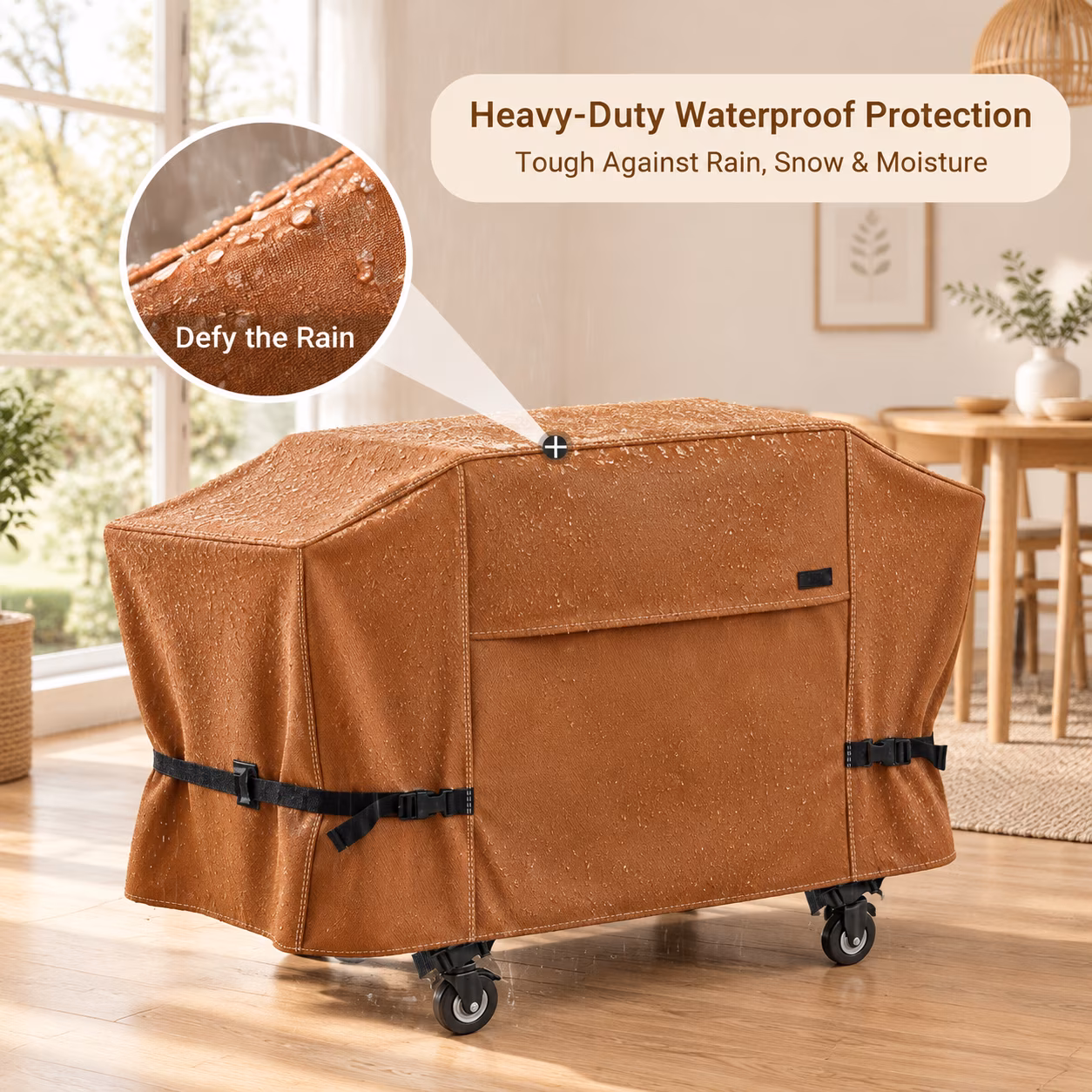 Griddle Cover For Blackstone 28 Inch Waterproof Heavy Duty 2er Flat Top Gas Grill 28" Cooking Station Camping Brown - Image 2