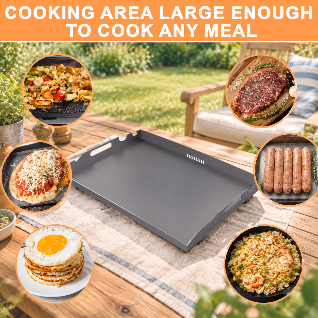 Griddle Top Replacement for 22 Inch Flat Grill, 22.4" x 16.5" x 2.4" - Image 4