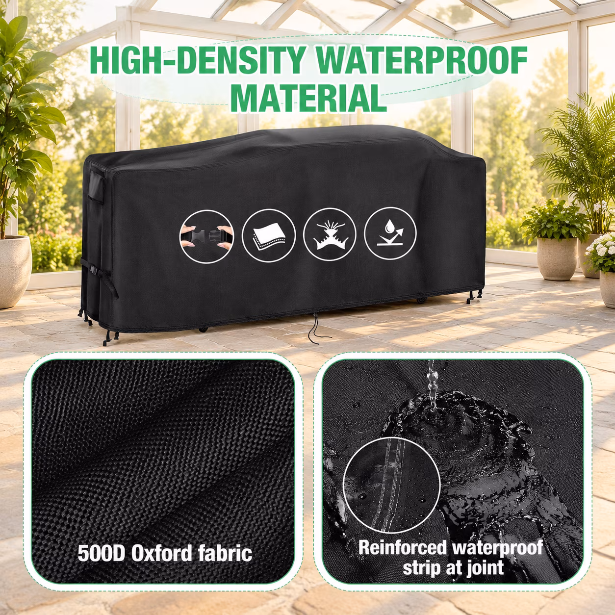 Grill Cover 86" L x 25" W x 35" H for Blackstone Bronco 28" XL Griddle Model 2415 - Image 3