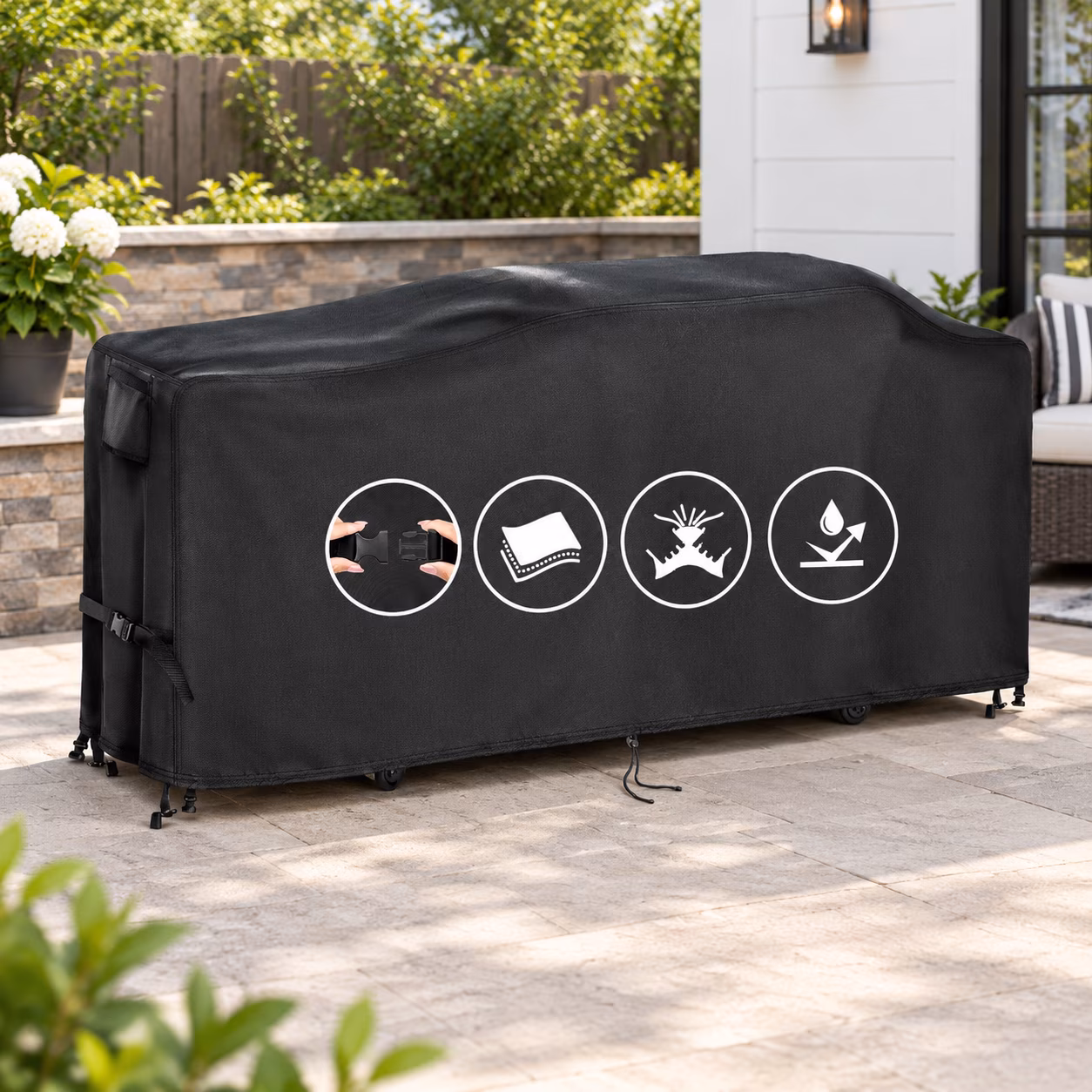 Grill Cover 86" L x 25" W x 35" H for Blackstone Bronco 28" XL Griddle Model 2415
