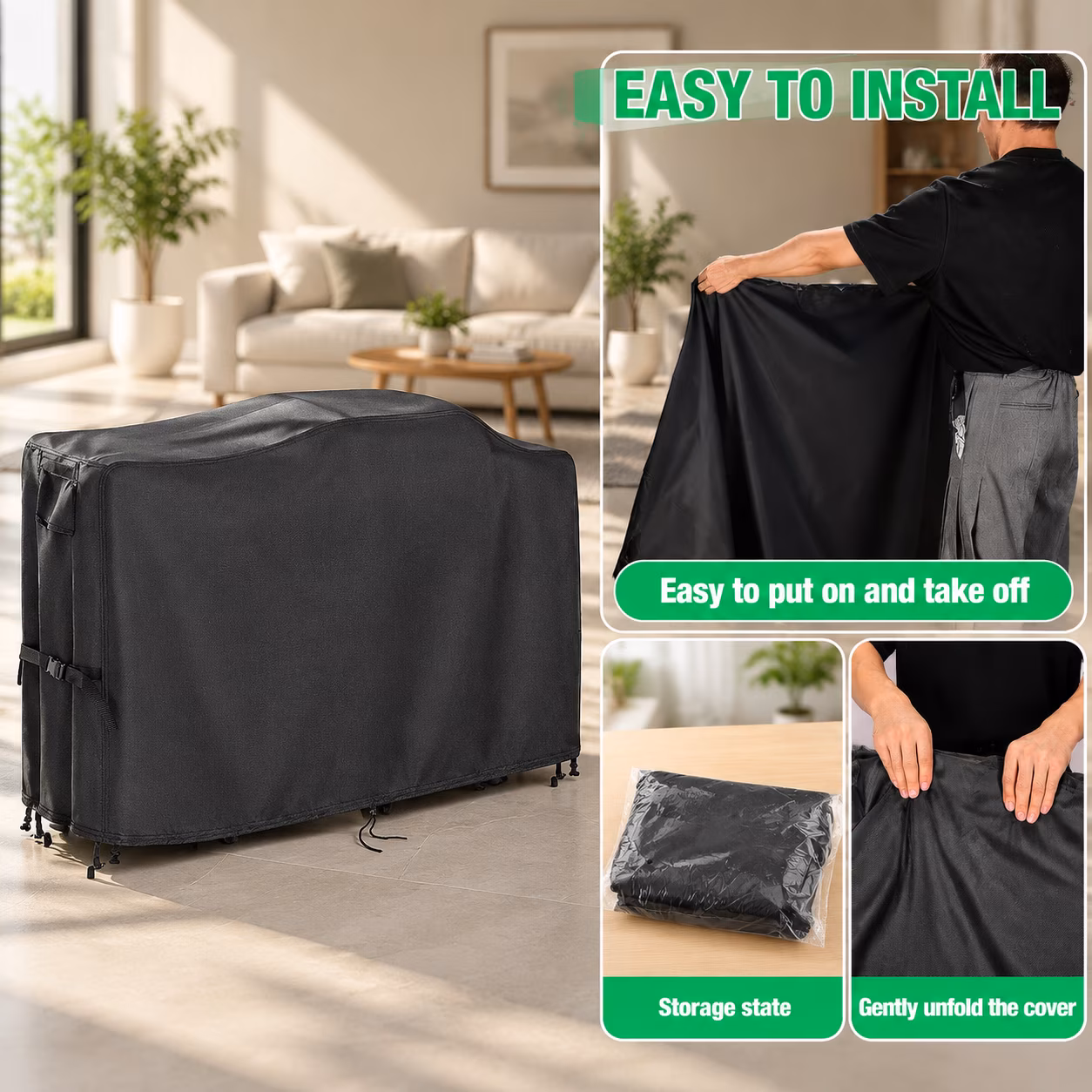 Grill Cover 86" L x 25" W x 35" H for Blackstone Bronco 28" XL Griddle Model 2415 - Image 2