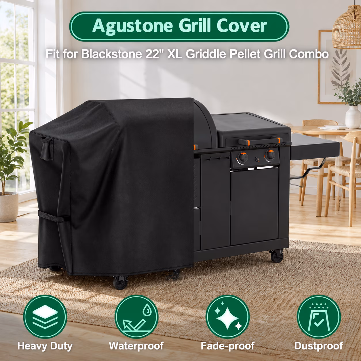 Grill Cover For Blackstone 22" Xl Griddle Pelletbo - Image 4