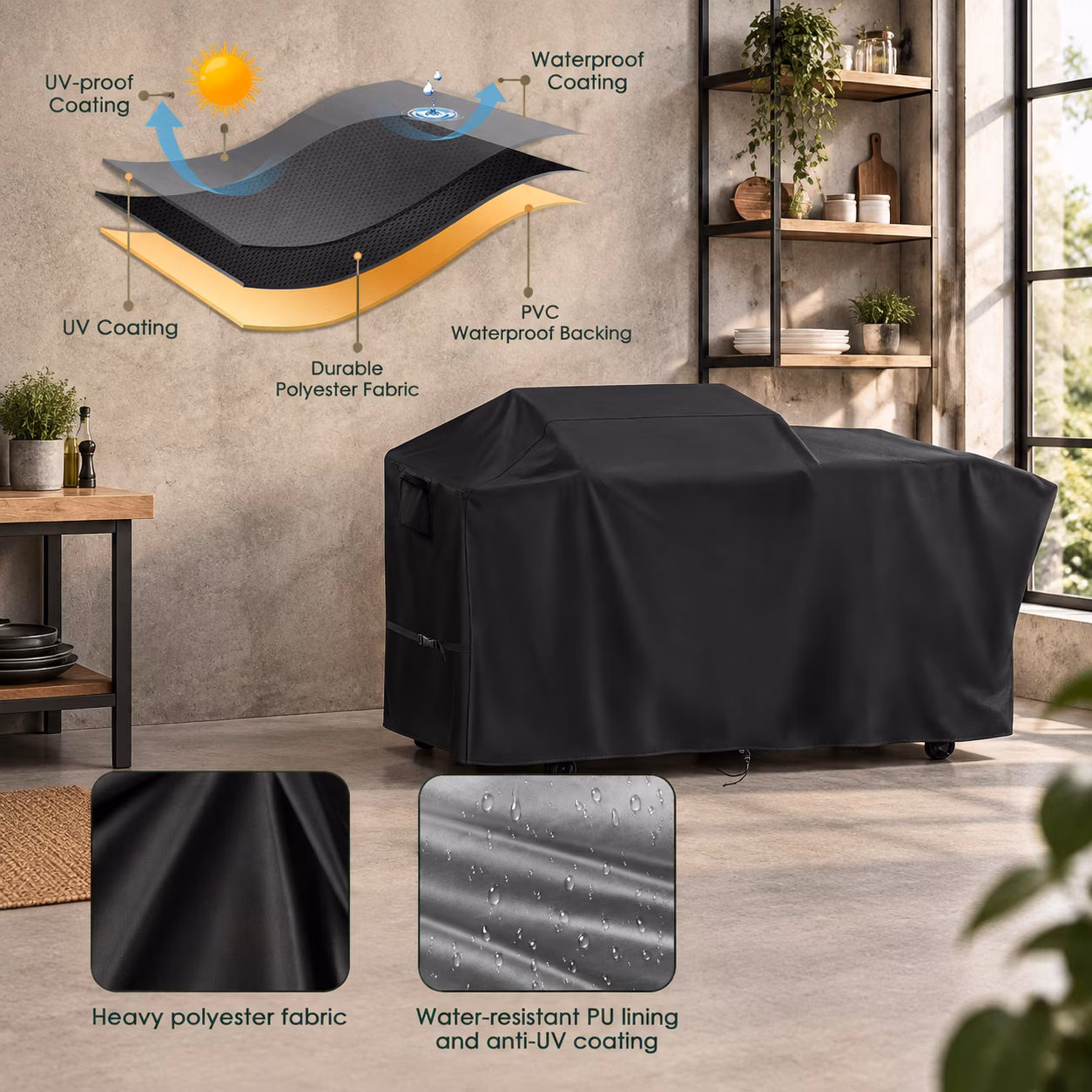 Grill Cover For Blackstone 22" Xl Griddle Pelletbo - Image 3