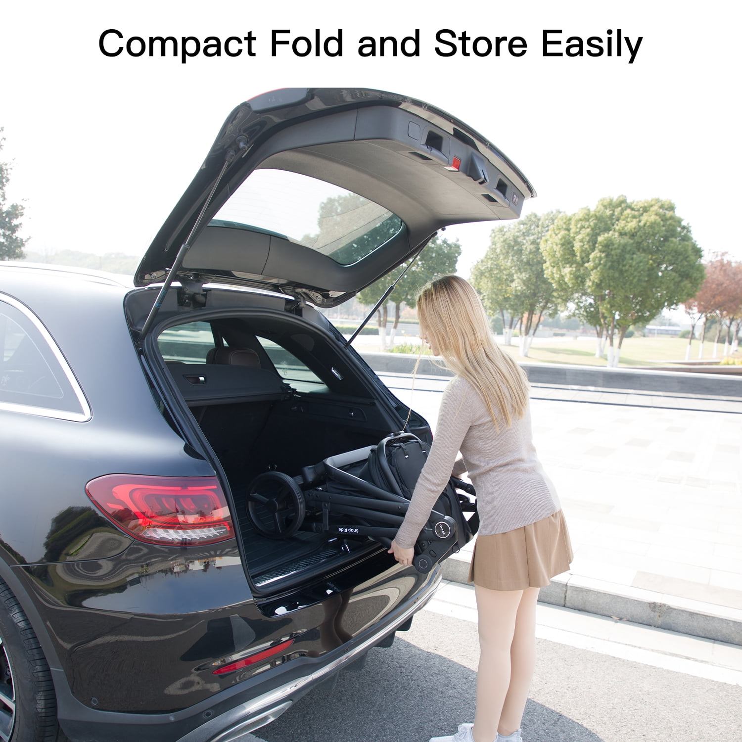 Gromast 3-in-1 Baby Stroller with Bassinet Mode, Convertible Bassinet Stroller for Newborn Infant Toddler with Reversible Seat, UPF 50+ Canopy & Cup Holder - Black - Image 5