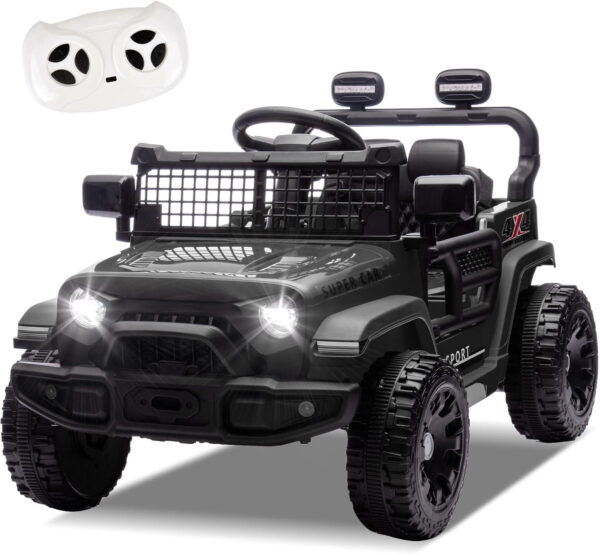 GUCOGUKA 24V Ride On Car, Toddler Ride On Toys w/Parents Remote Control, One Seat Electric Car for Kids 2-4 with 4-Wheel Suspension, Bluetooth, Music, 1.86-3.11MPH Adjustable Speed, Black