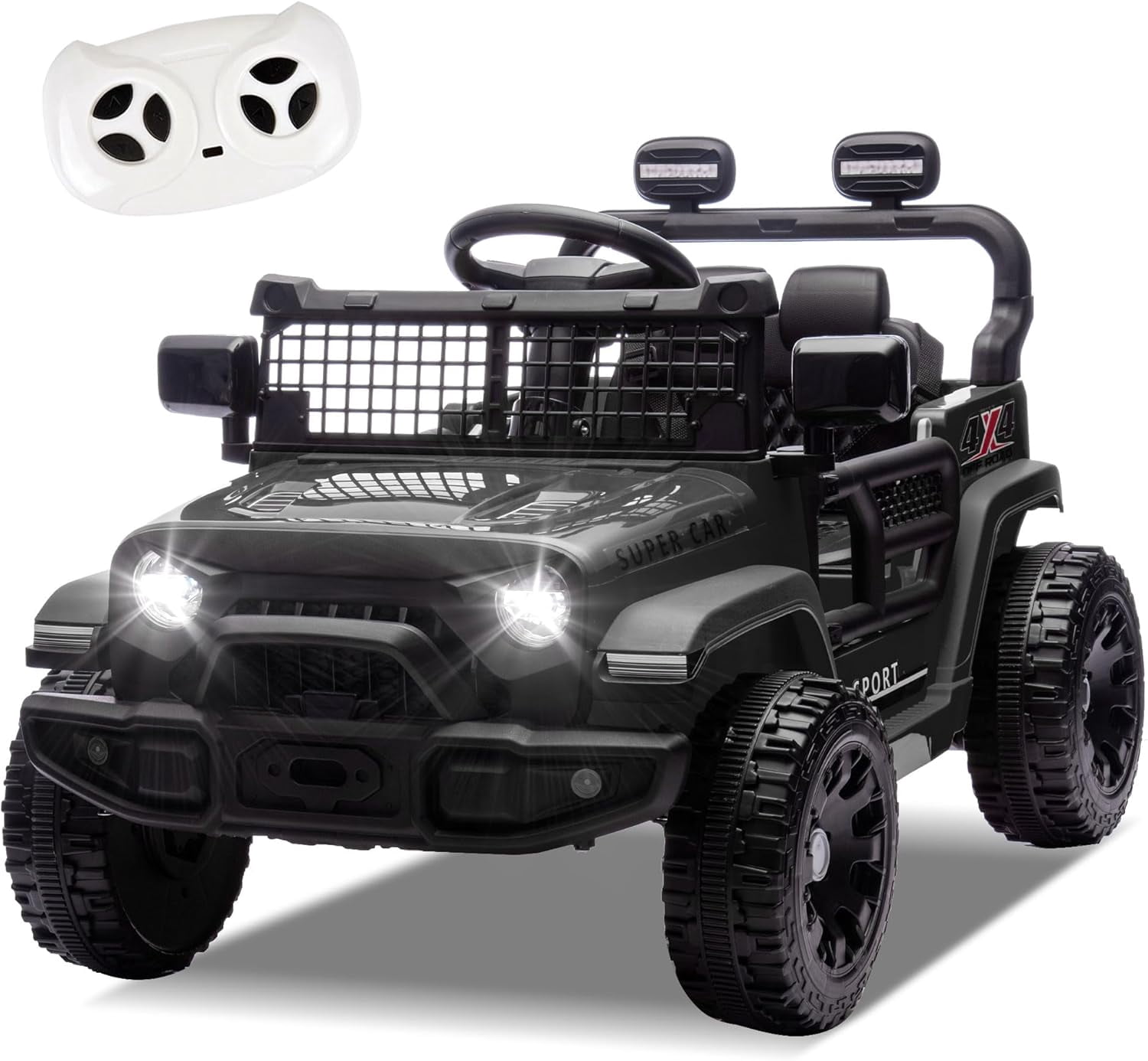 GUCOGUKA 24V Ride On Car, Toddler Ride On Toys w/Parents Remote Control, One Seat Electric Car for Kids 2-4 with 4-Wheel Suspension, Bluetooth, Music, 1.86-3.11MPH Adjustable Speed, Black