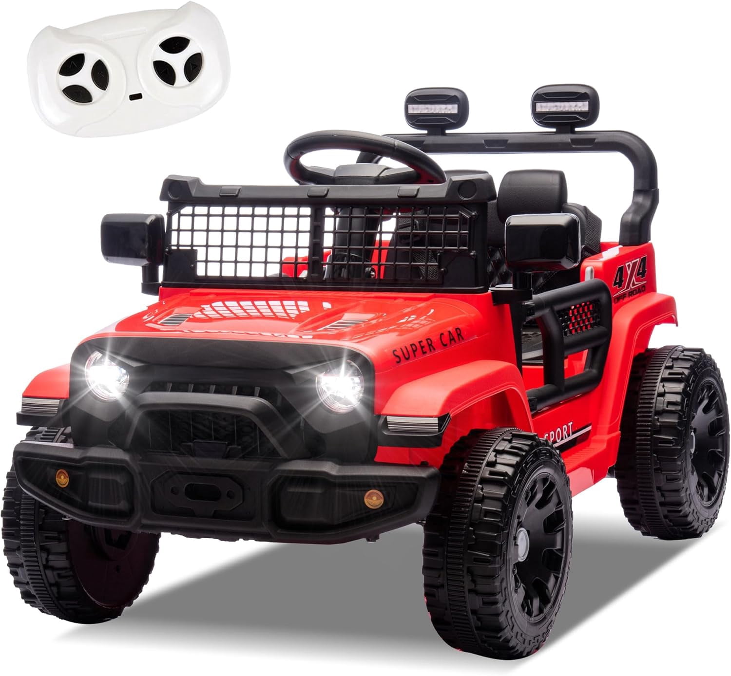 GUCOGUKA 24V Ride On Car, Toddler Ride On Toys w/Parents Remote Control, One Seat Electric Car for Kids 2-4 with 4-Wheel Suspension, Bluetooth, Music, 1.86-3.11MPH Adjustable Speed, Red