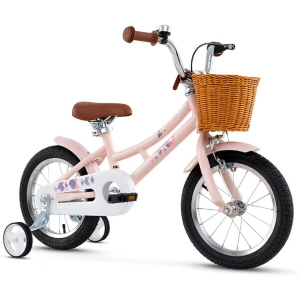 GVN Kids Bike, Balance Training Bicycle,14 Inch Kids Bike Retro Bicycle with Adjustable Height and Basket for Ages 3-5 Years Old