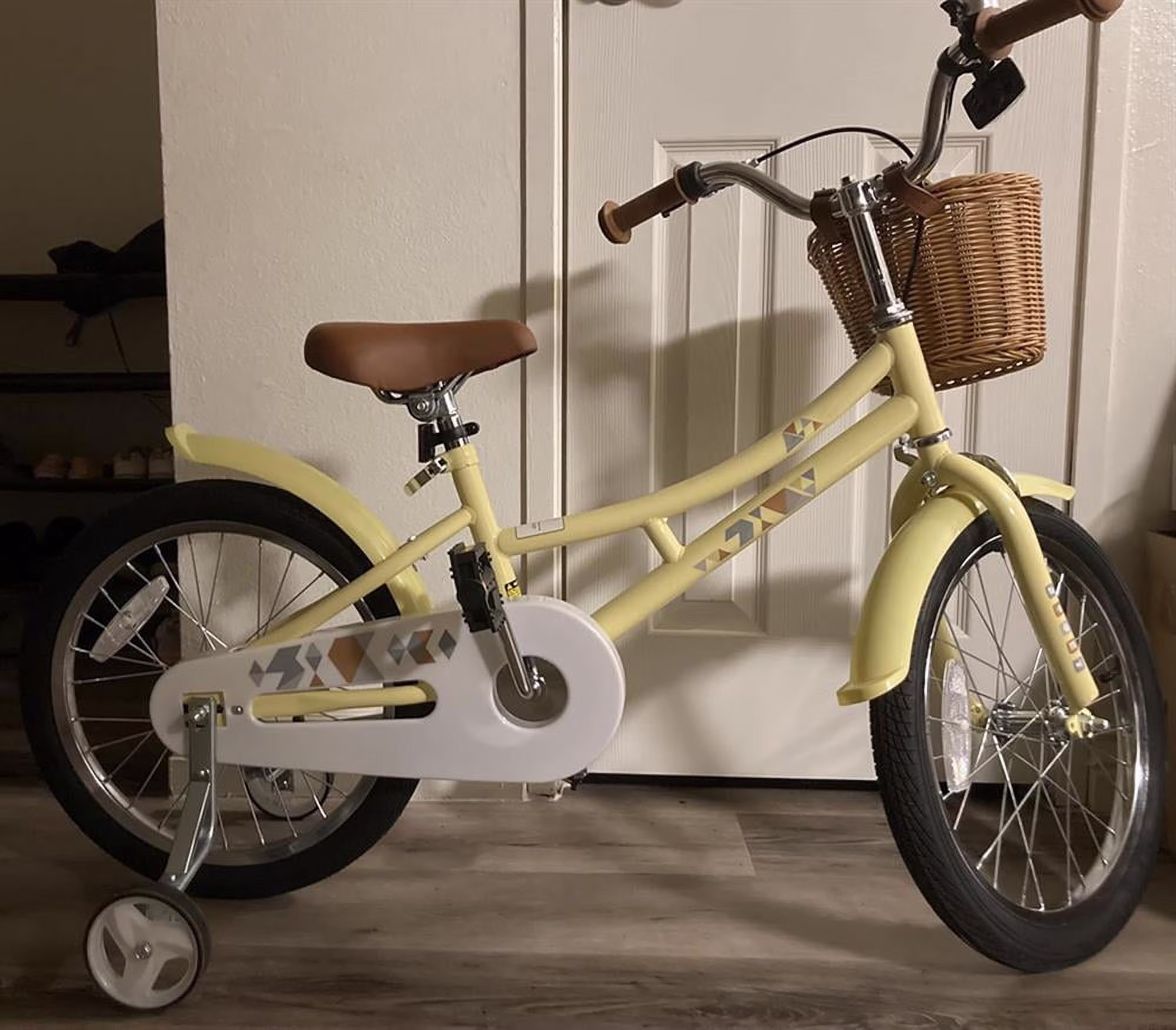 GVN Kids Bike, Balance Training Bicycle,14 Inch Kids Bike Retro Bicycle with Adjustable Height and Basket for Ages 3-5 Years Old - Image 5