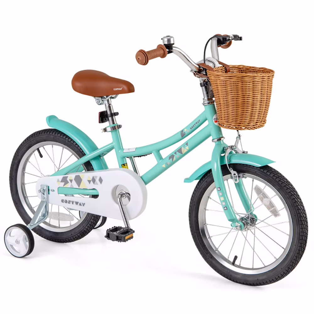 GVN Toddler Bike, Balance Bike,16 Inch Kids Bike Bicycle with Training Wheels and 2 Brake System Ages 4-7 Years Old-16 inches